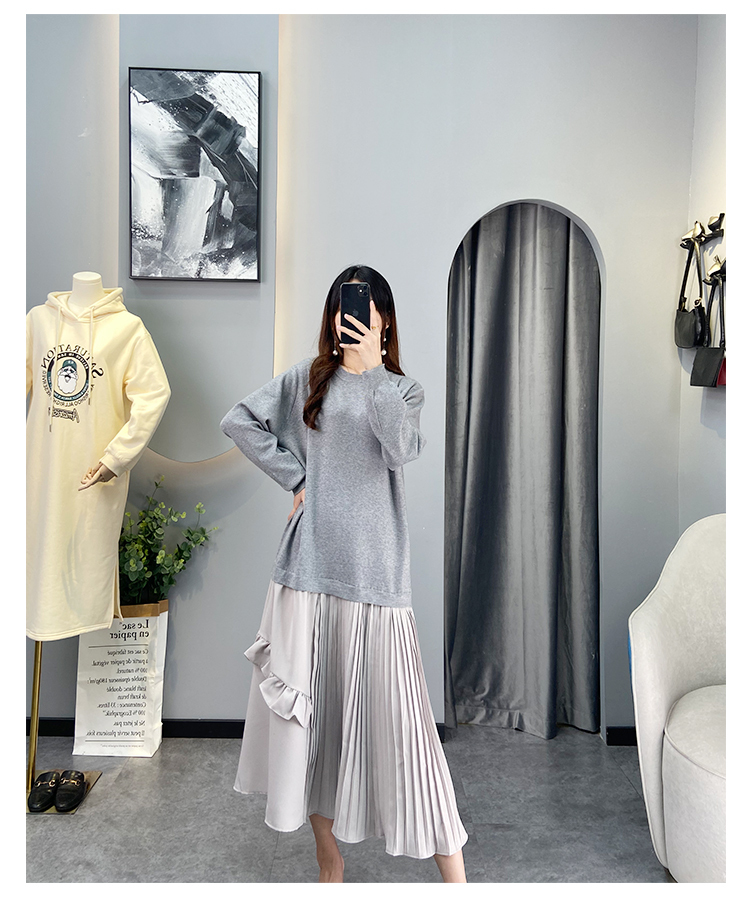 直販値下げ ワンピース ロング丈 袖あり 長袖 ラウンドネック Aライン 切り替えデザイン アシンメトリー オンラインストア人気商品 Ssl Daikyogo Or Jp