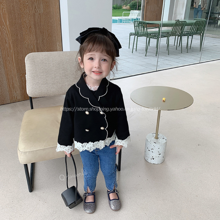 80 130 ジャケット フォーマル カジュアル レース 韓国版 韓国子供服 子供服 女の子 キッズ Q Toworld キュートワールド 子供服 メール便は何点でも送料の合計は280円