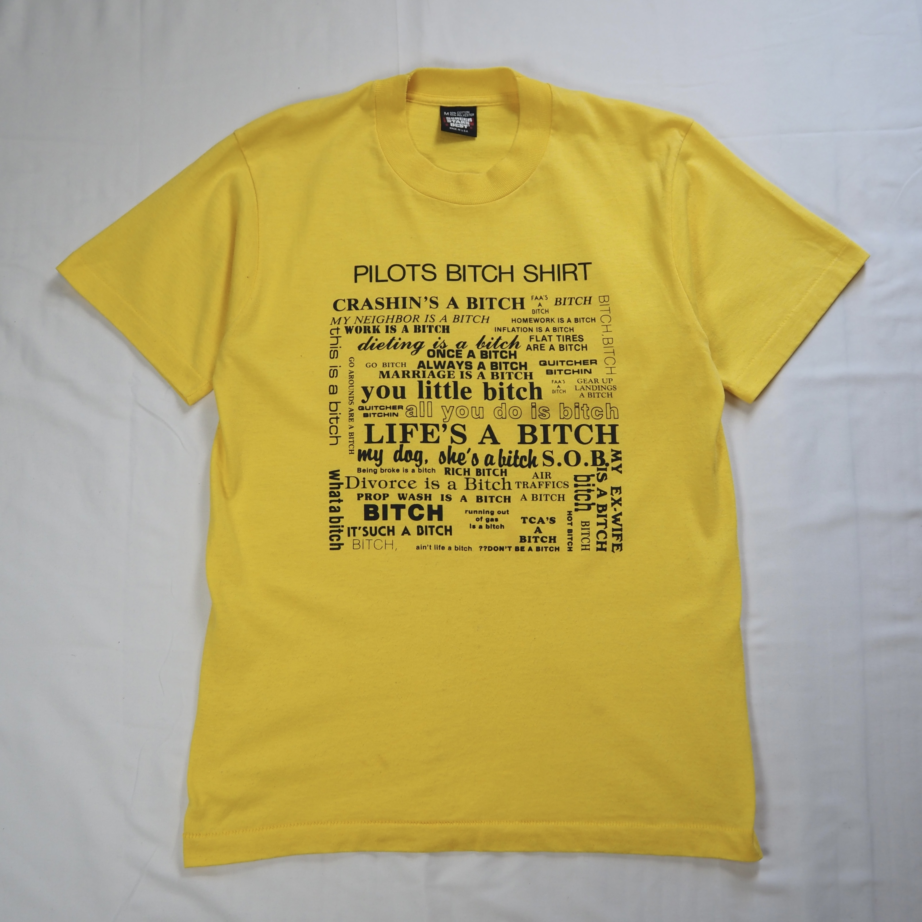 90’s スクリーンスターズ ビッチTシャツ イエロー Mサイズ