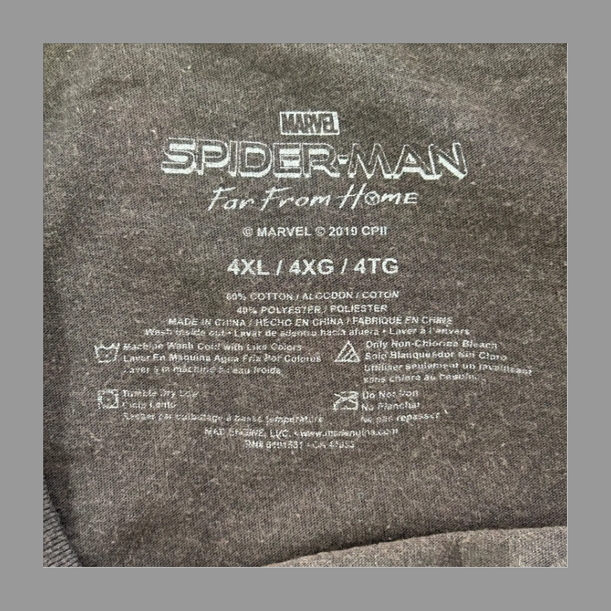 Marvel Spiderman Far From Home Graphic T 4XL の画像 3