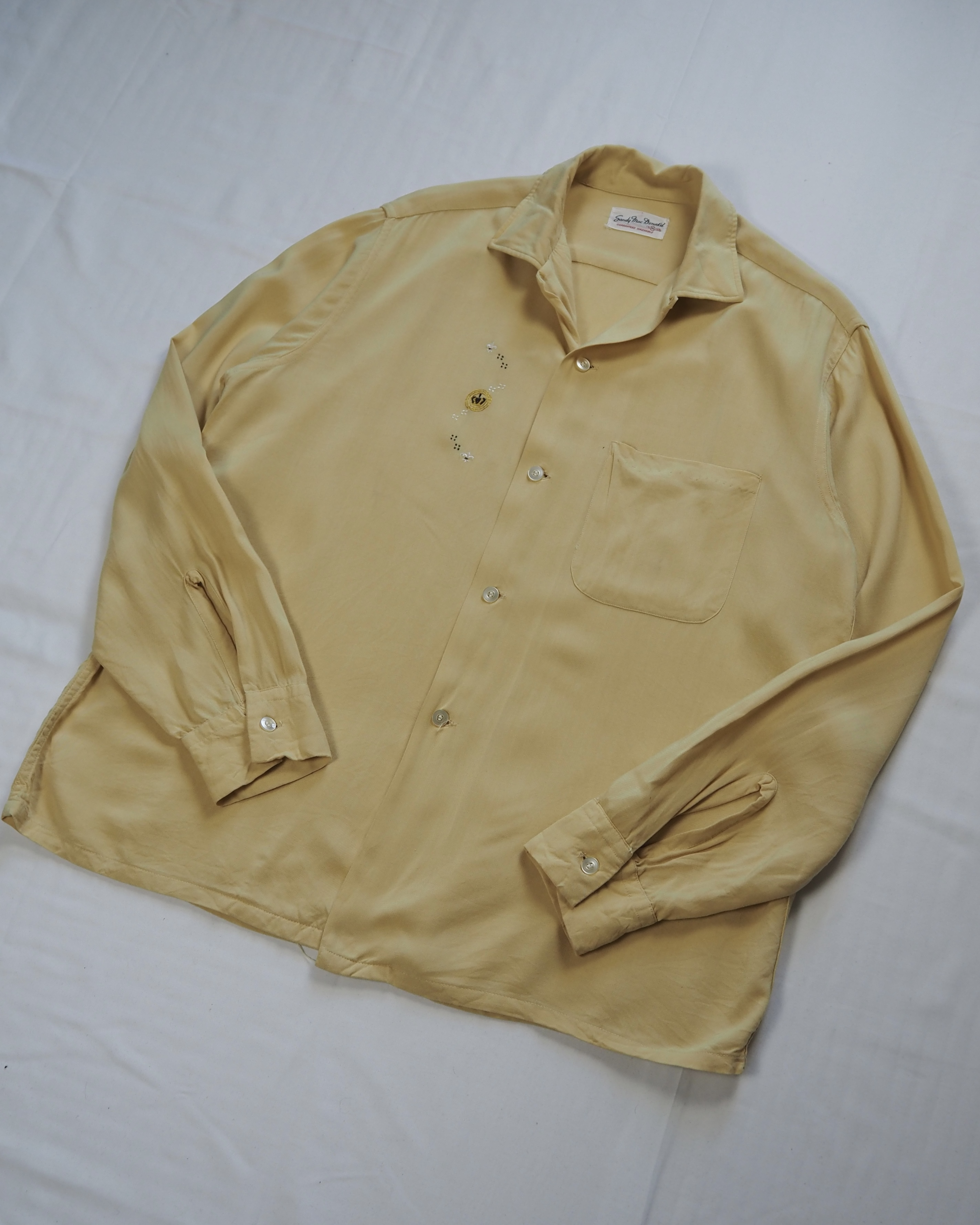 60’s レーヨンシャツ イエロー Mサイズ の画像 4