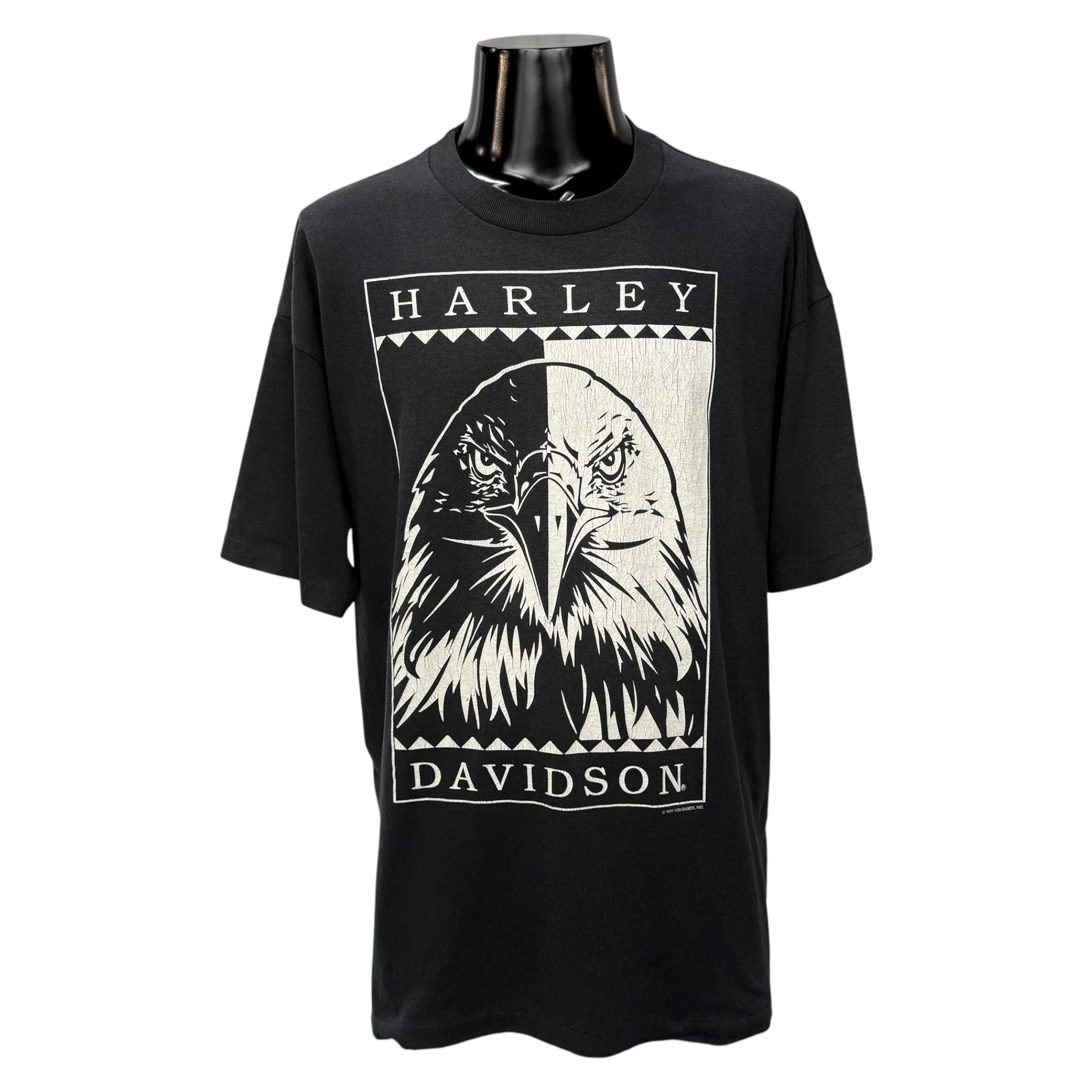 【HARLEY-DAVIDSON】ハーレーダビッドソン “MONOCHROME EAGLE” 90’s Vintage Tシャツ