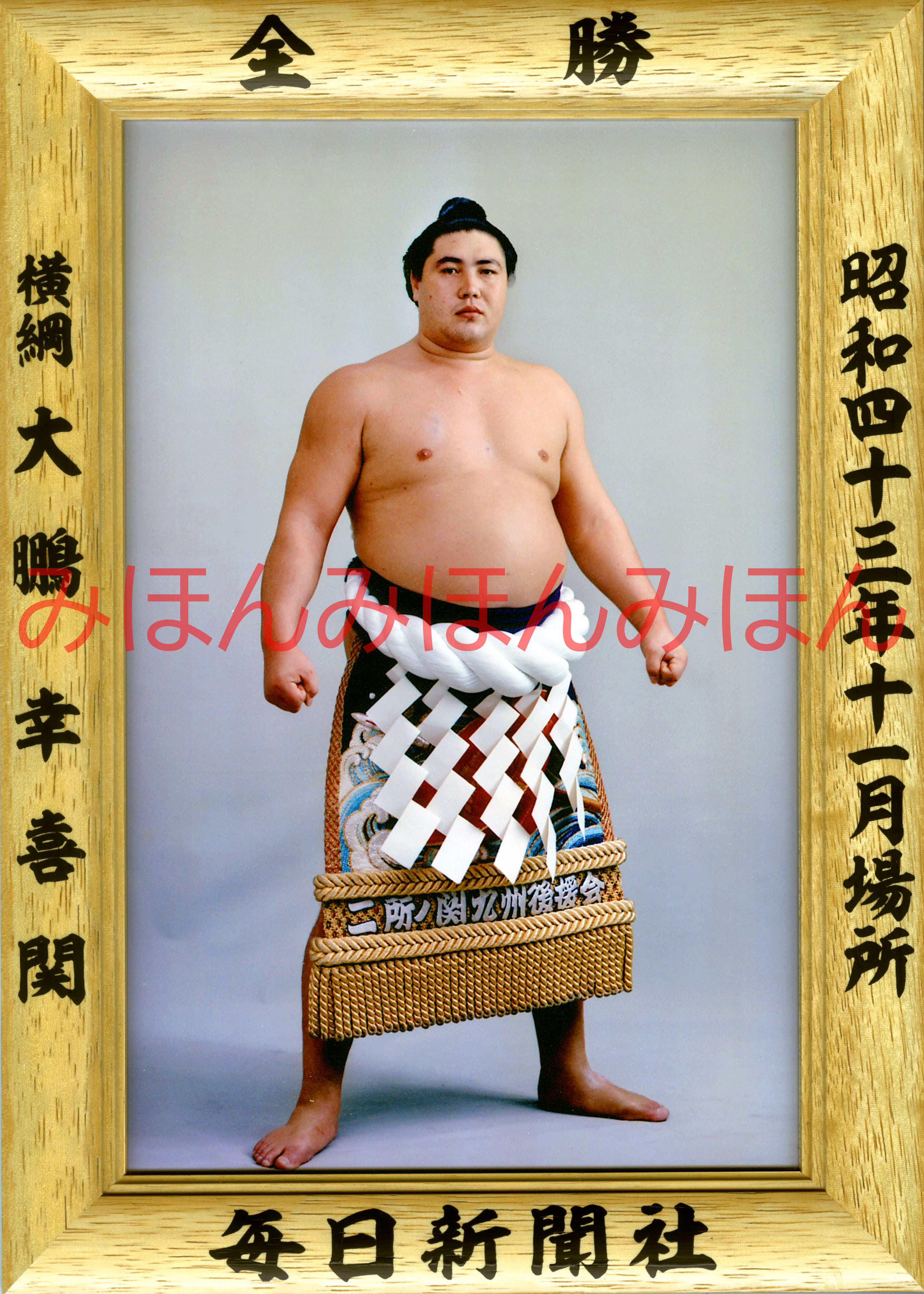 昭和43年11月場所全勝 横綱 大鵬幸喜関(28回目の優勝) | 大相撲まいにち部屋(大相撲優勝ミニ額販売公式サイト)