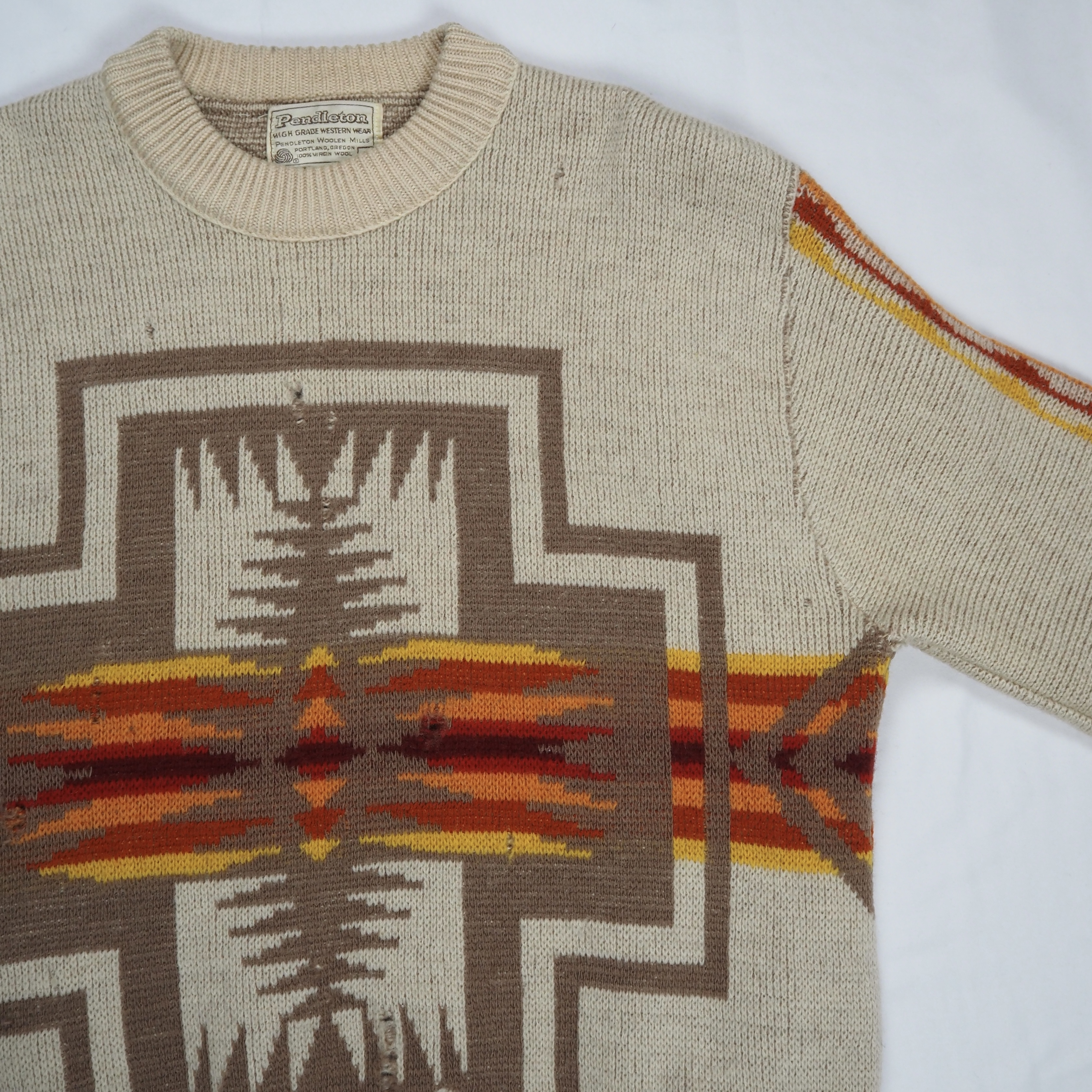 70’s-80’s Pendleton ウールニット ネイティブ柄 の画像 5