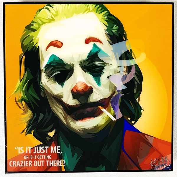 Joker 5 ジョーカー ポップアートパネル Keetatat Sitthiket ポップアートフレーム ポップアートボード グラフィックアート ウォールアート 絵画 壁立て 壁掛けインテリア 額 ポスター プレゼント ギフト インスタ映え 映画 アメコミ キータタットシティケット