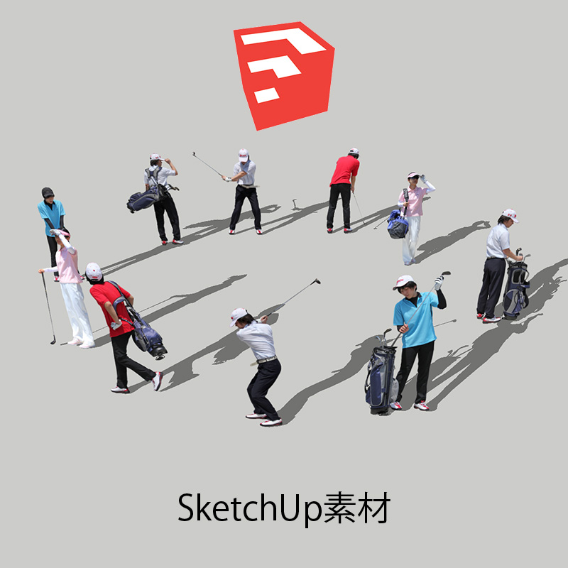 人物SketchUp 4p_set030 - 画像1