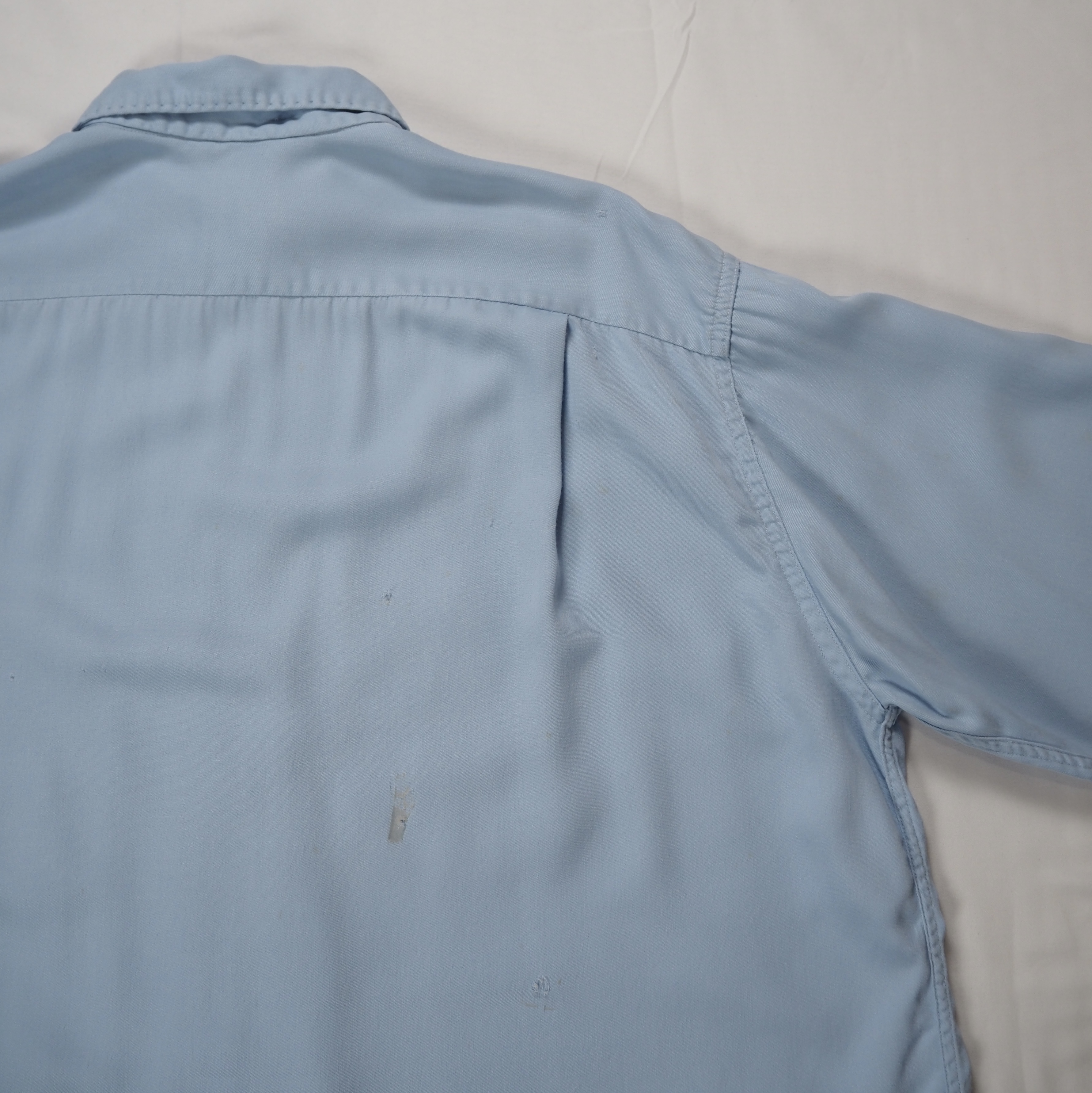 50’s-60’s Van Heusen レーヨンシャツ Lサイズ ライトブルー の画像 18