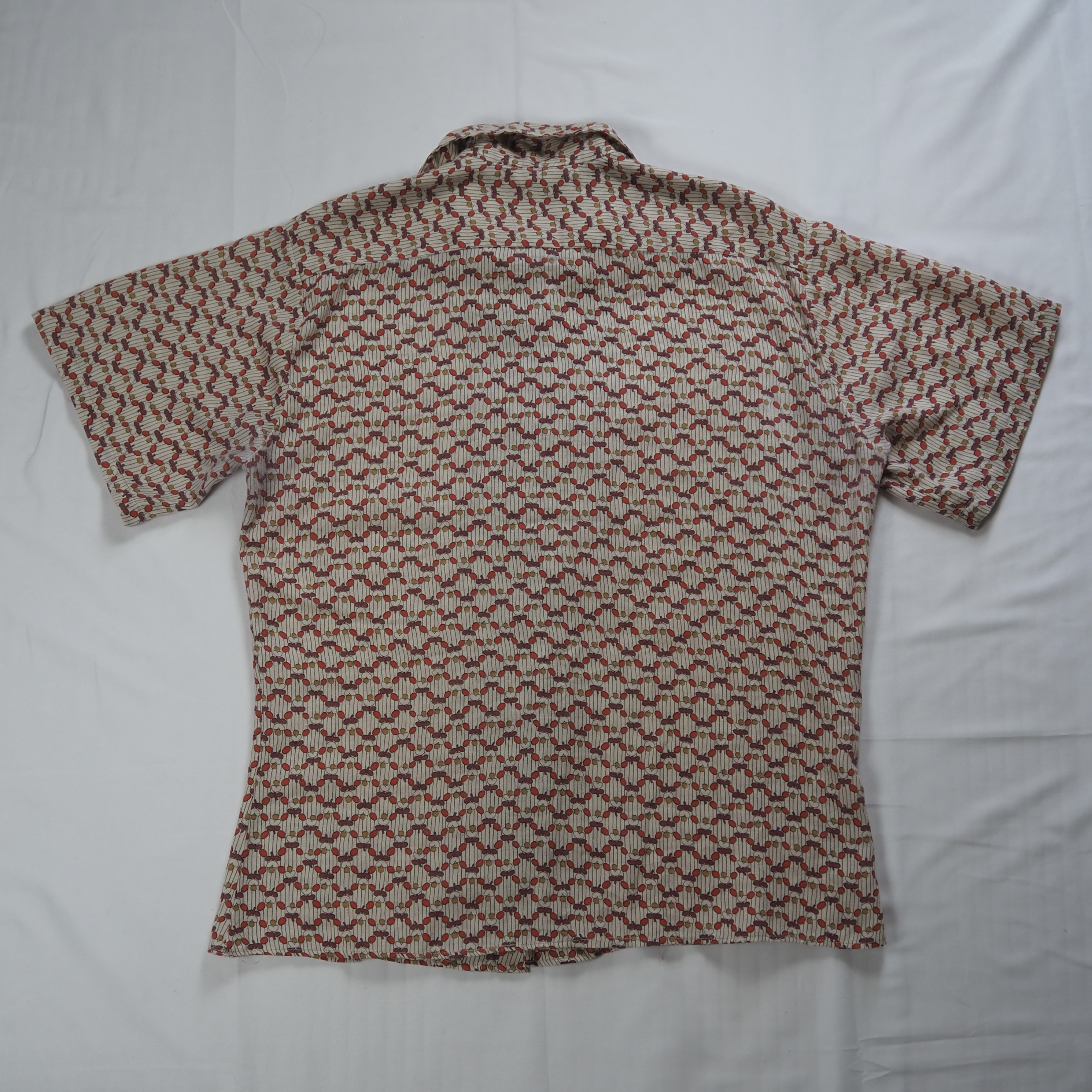 70’s コットン 半袖シャツ 総柄 の画像 11