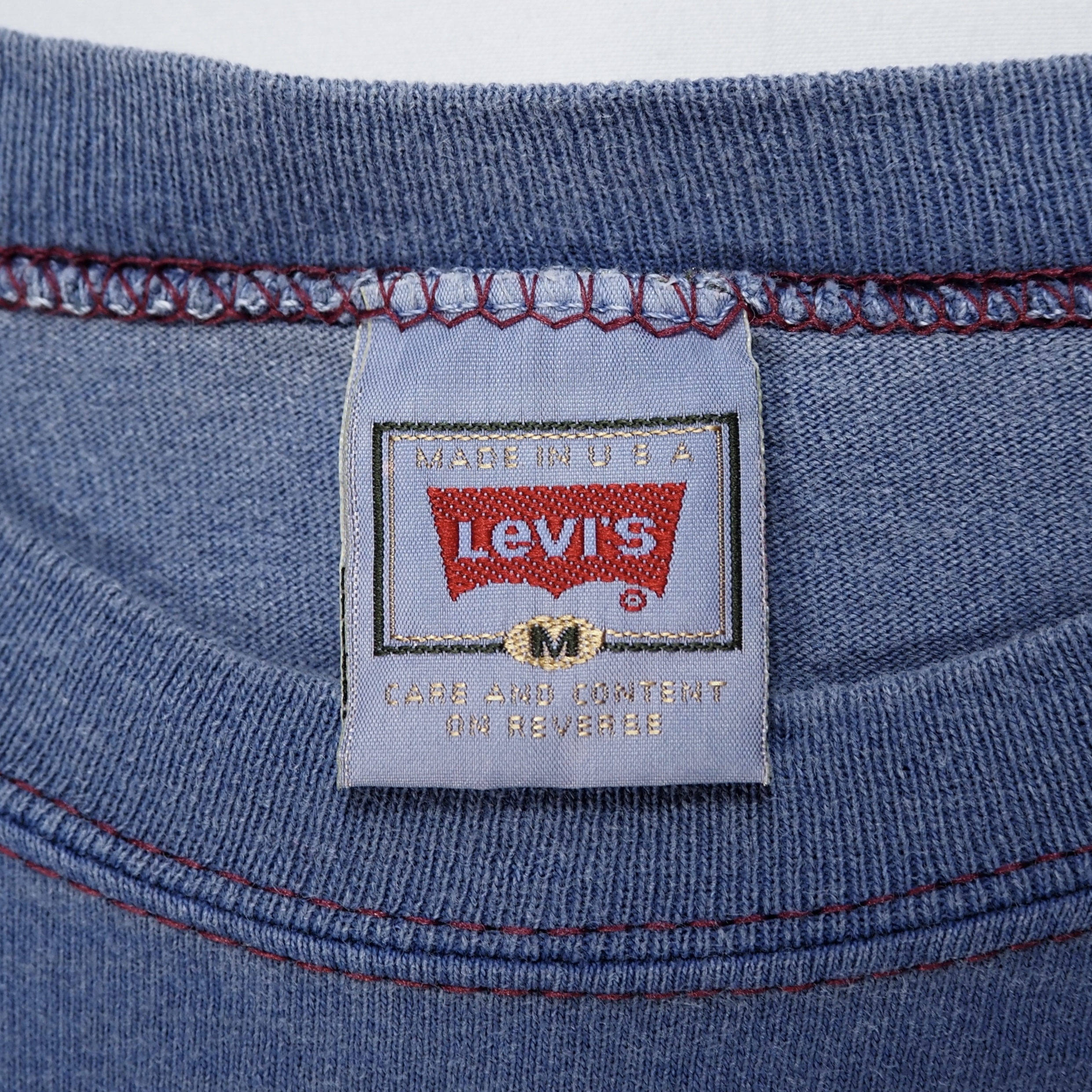 90’s Levi’s ブランクTシャツ ブルー アメリカ製 の画像 8
