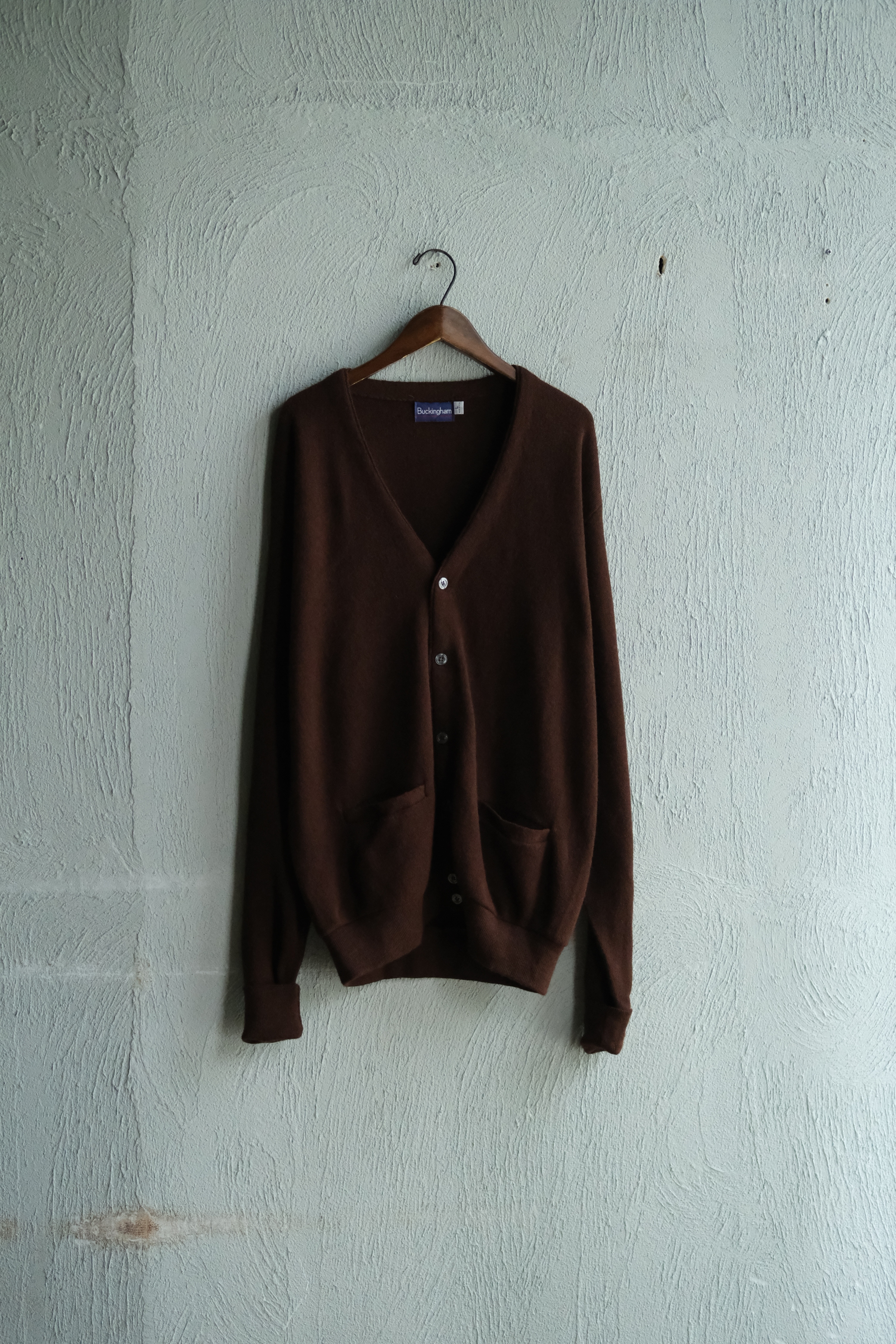 Utah／"Buckingham" acryl knit cardigan／brown