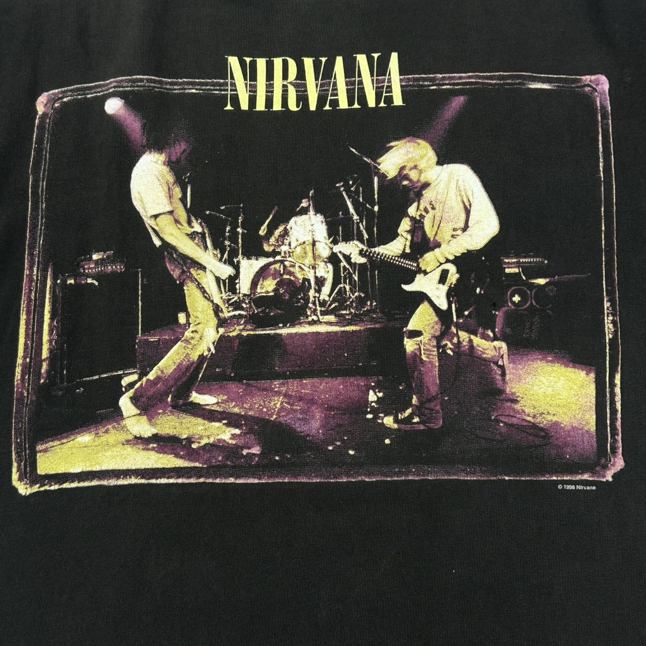 NIRVANA 1996 Vintage Live Photo T-Shirt Black XL の画像 5