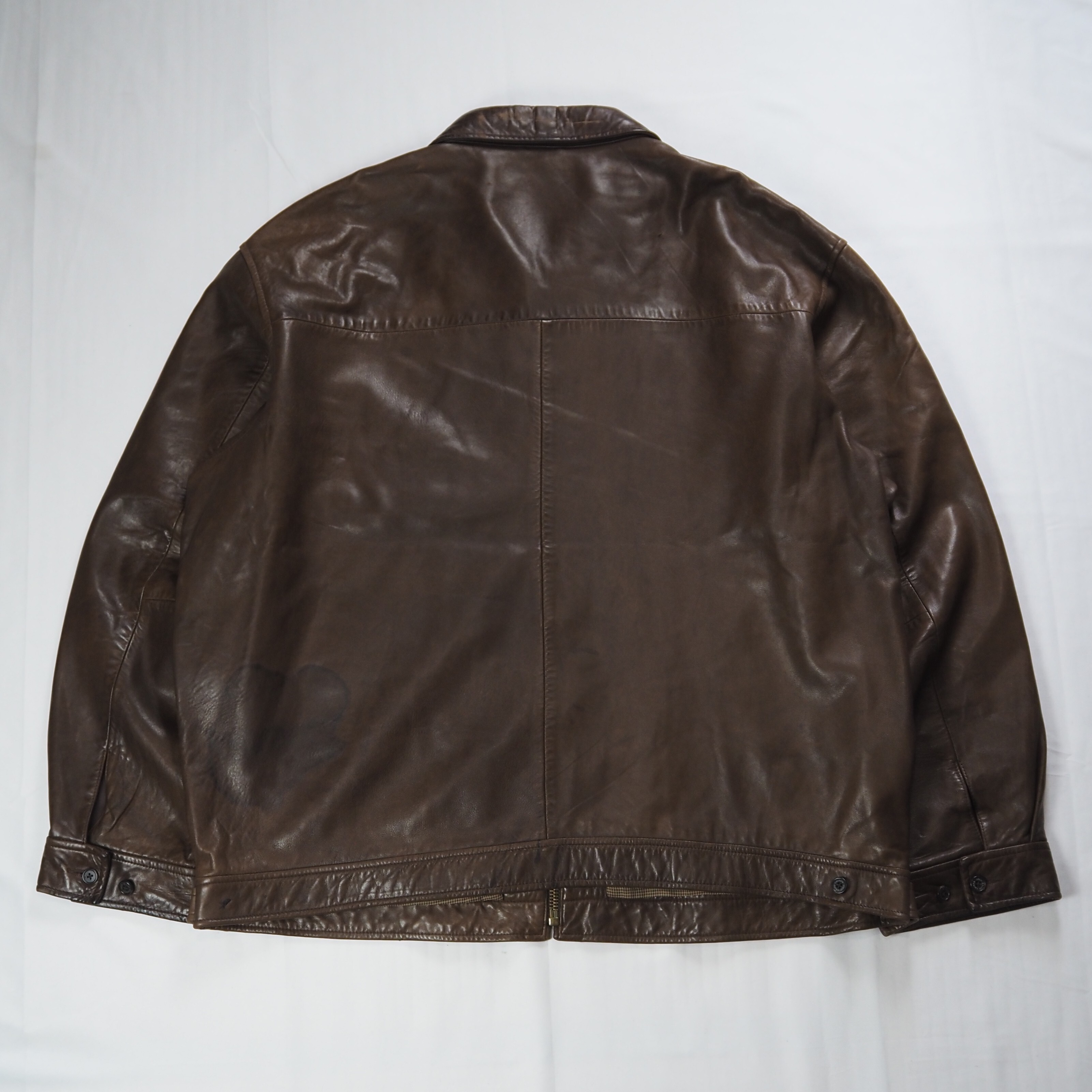 【9/23 20:00入荷】90's Ralph Lauren ラムレザージャケット XXL の画像 14