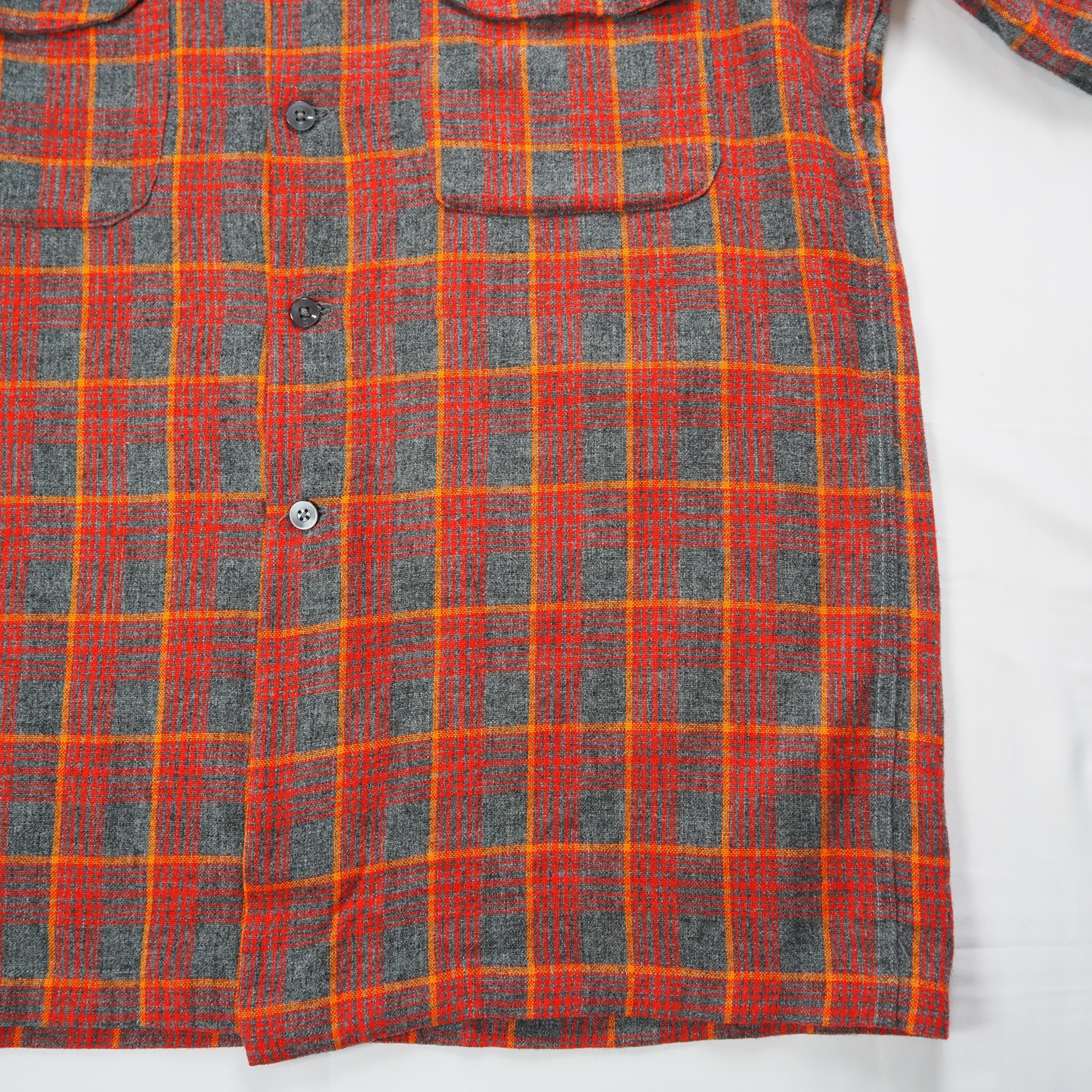 【9/23 20:00入荷】50's ウールシャツ レッド×グレー の画像 7