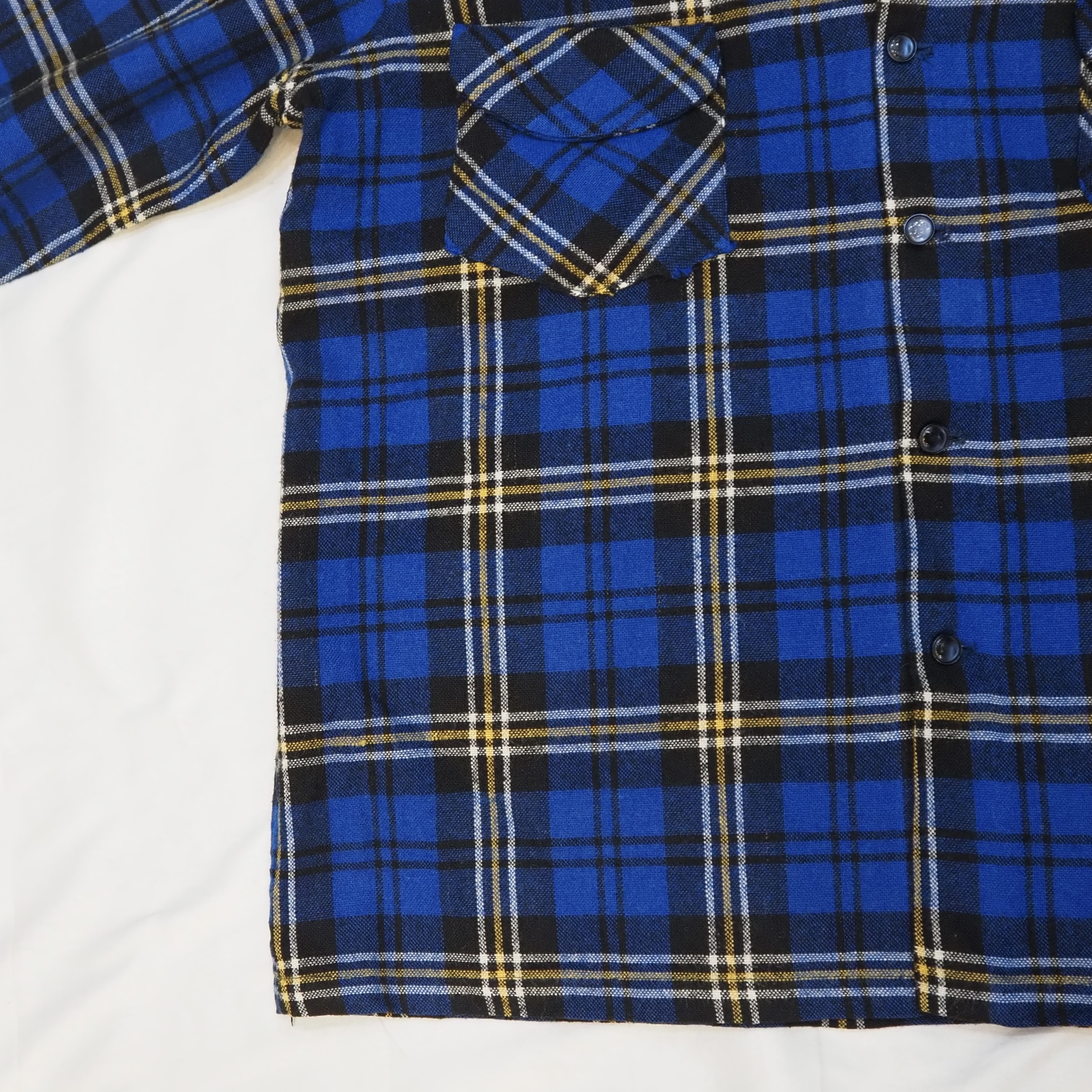 50’s Wool Shirt ブルー×イエロー の画像 4