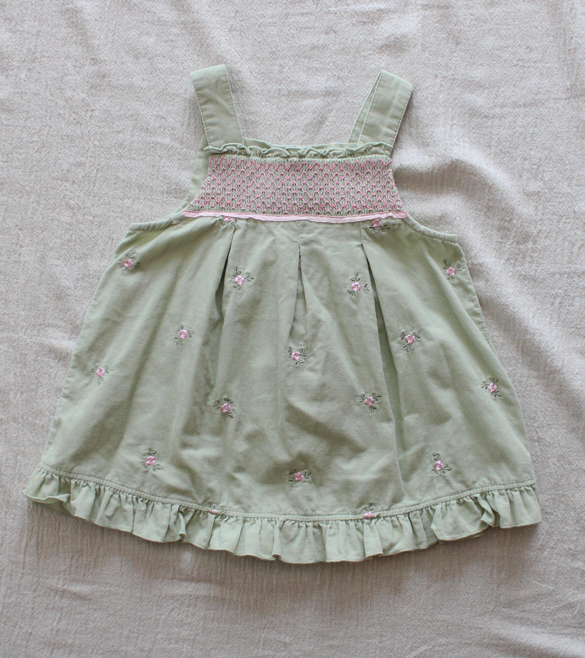 Hu 430 キッズ 花刺繍 コーデュロイワンピース Humus Kids Ladies Used Vintage Shop