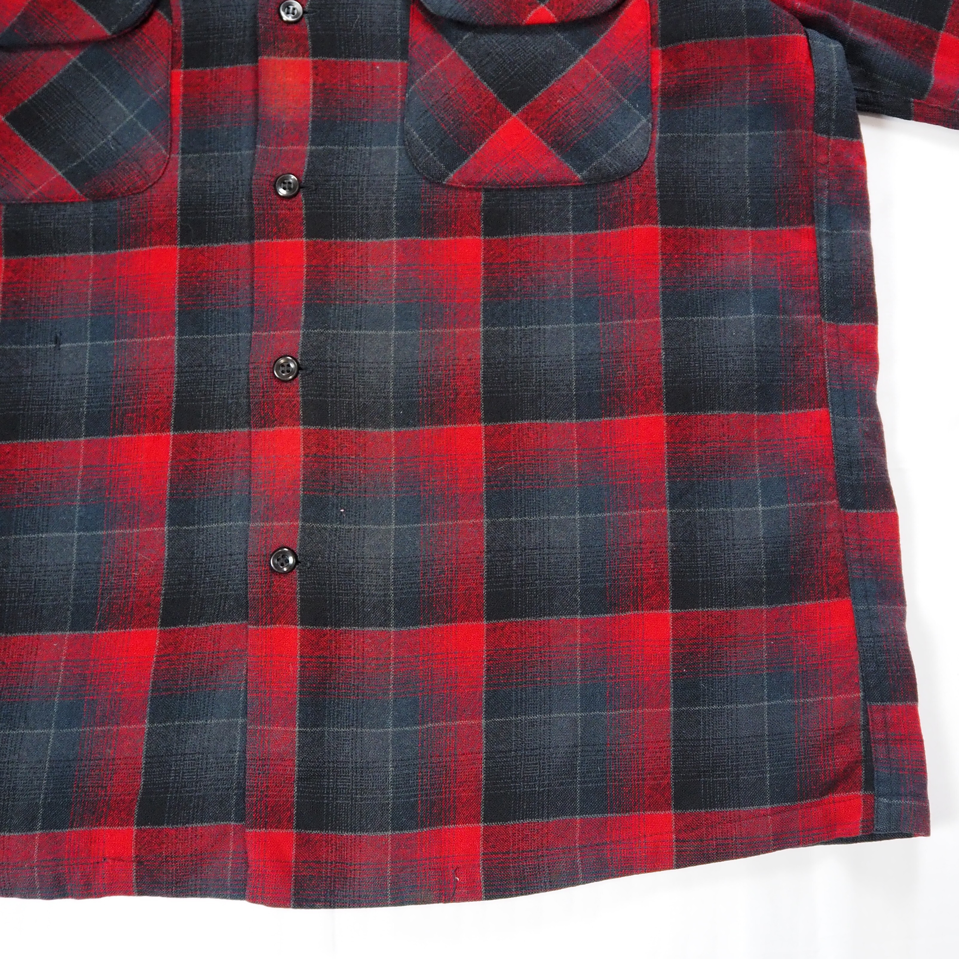 【9/23 20:00入荷】50's Pendleton ウールシャツ Lサイズ ブラック×レッド の画像 10