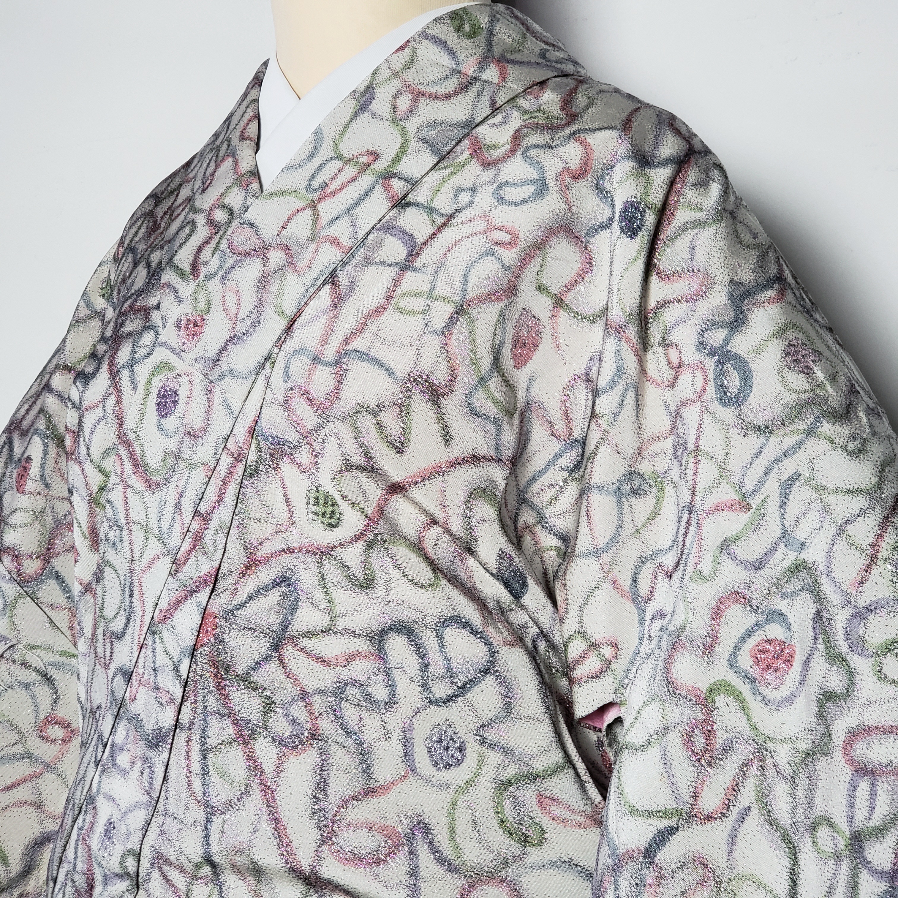 アンティーク着物 マジョリカお召し 正絹 袷着物 アンティークきもの てまり Kimono27 アンティーク着物 マジョリカお召し 正絹 袷着物 アンティークきもの てまり Kimono27