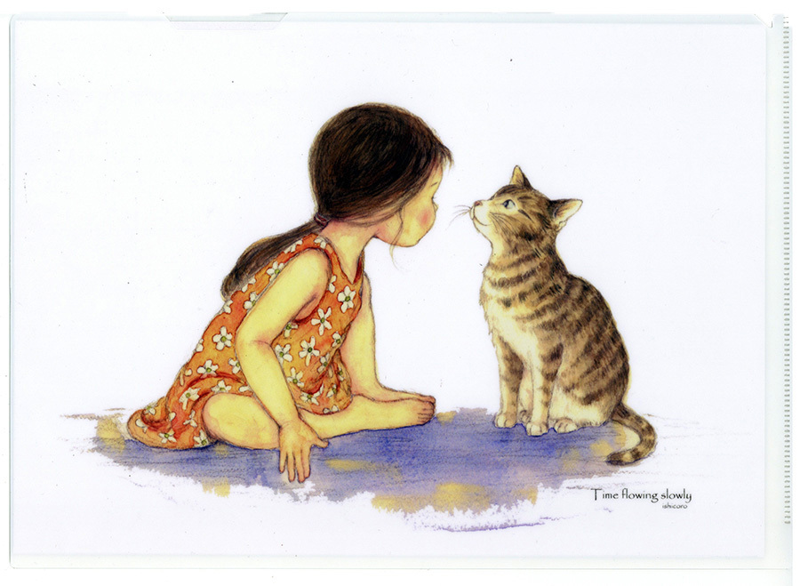 にらめっこニャン クリアファイル 童画家のお店 描きよ