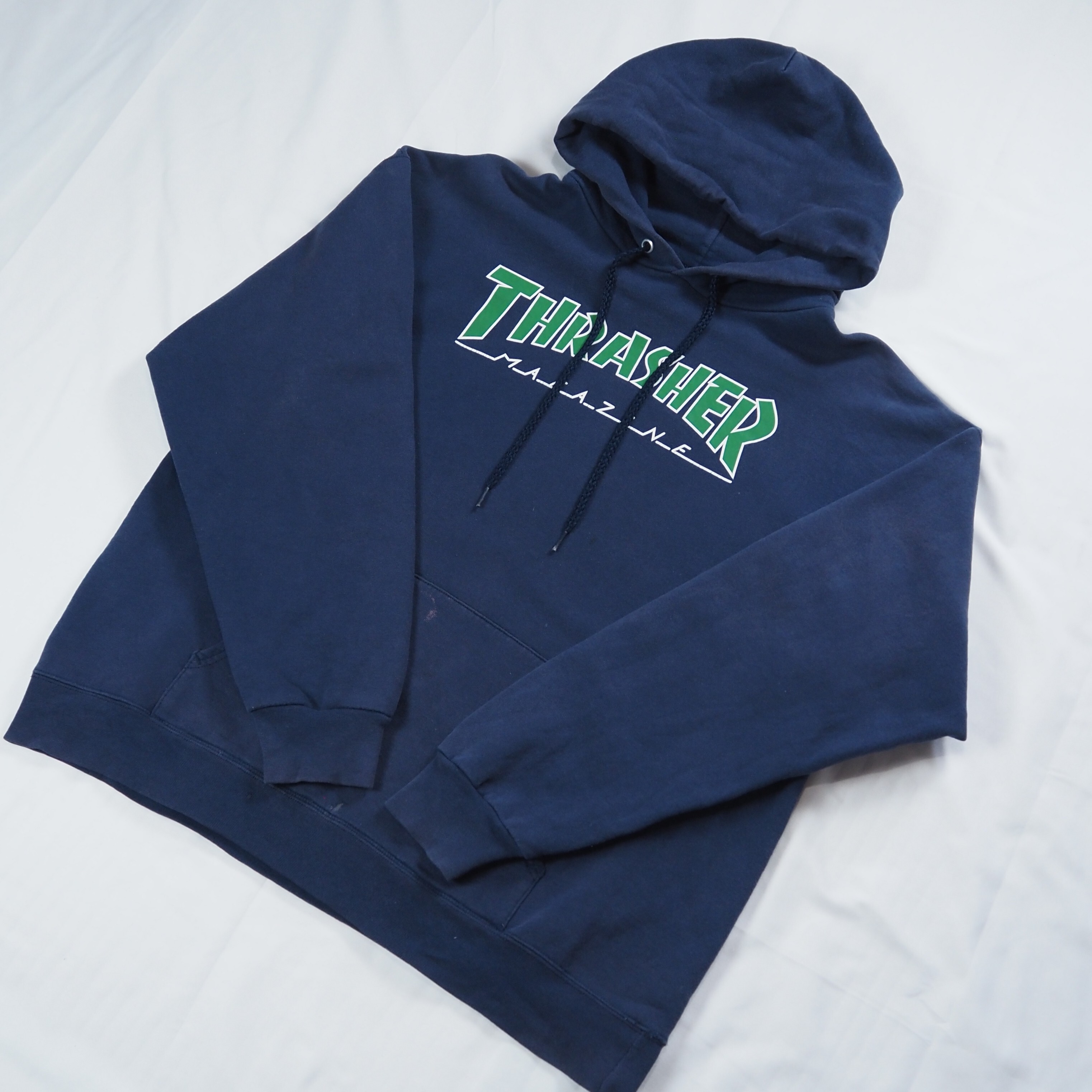 00's Thrasher フーディ ネイビー Lサイズ程度 の画像 13