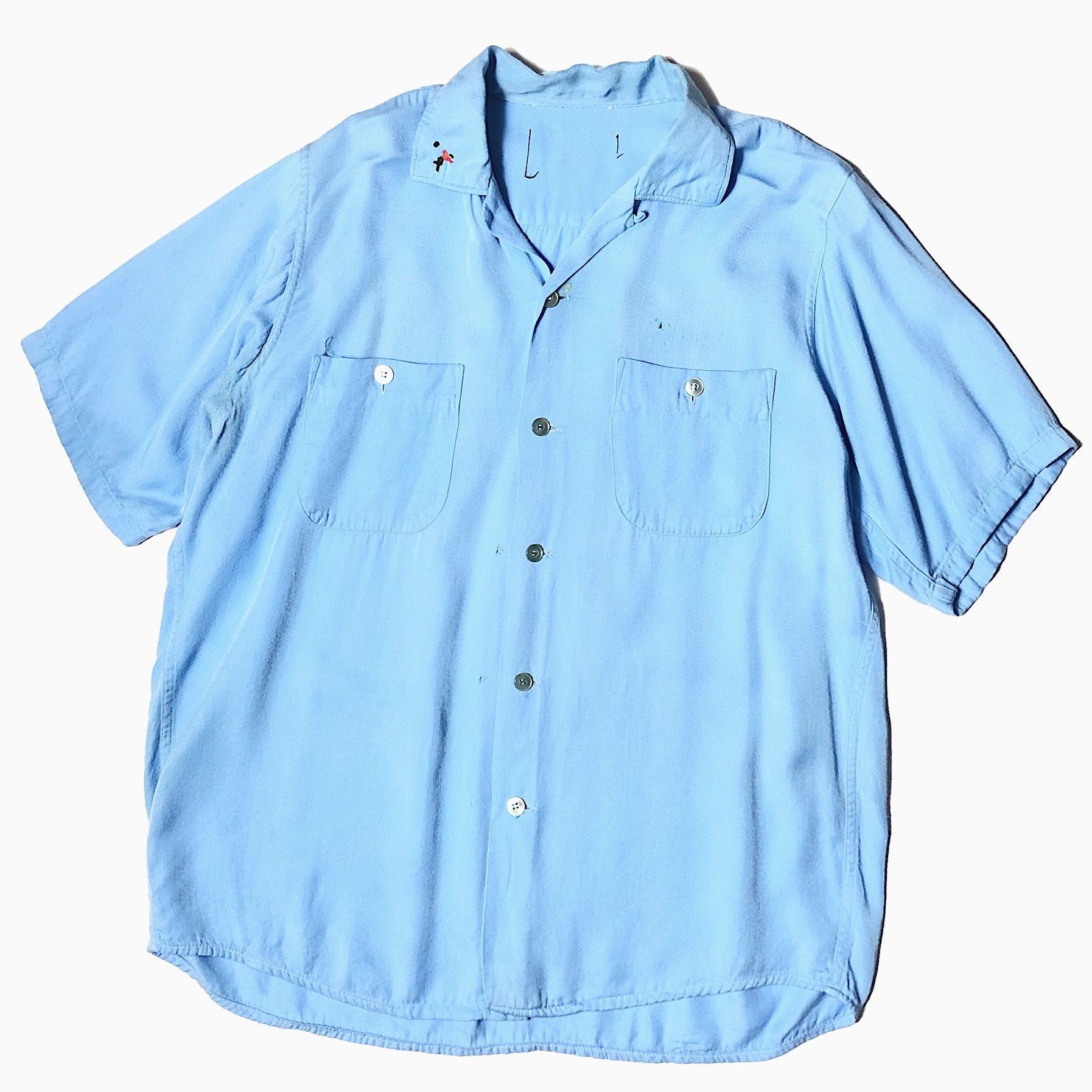 Vintage 50〜60's "Taystee and Cook Book Cakes" Rayon Bowling Shirt の画像 2
