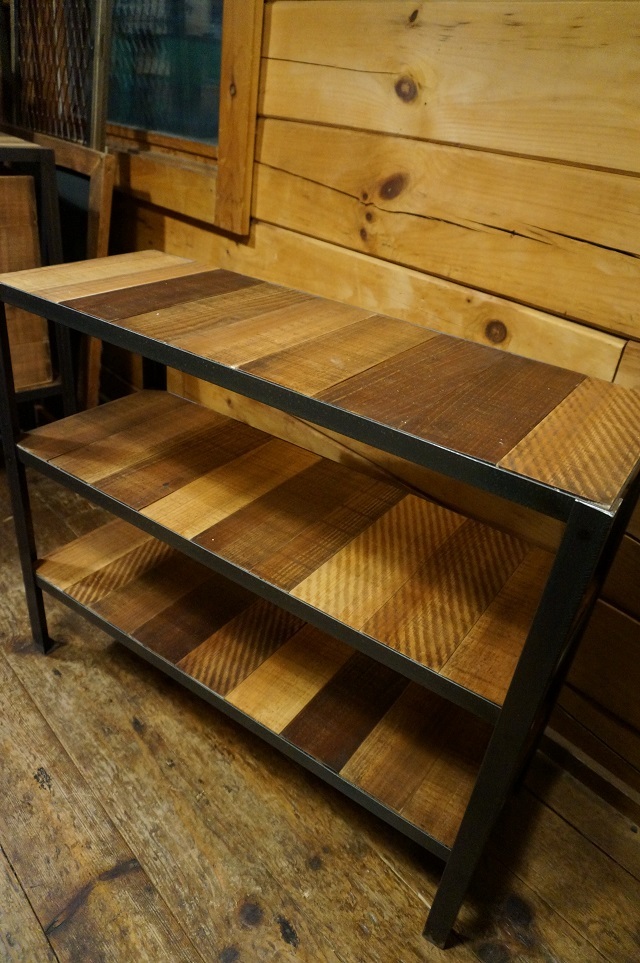 アイアン家具 鉄×木 棚 ナチュラル パッチワーク シンプル woolock