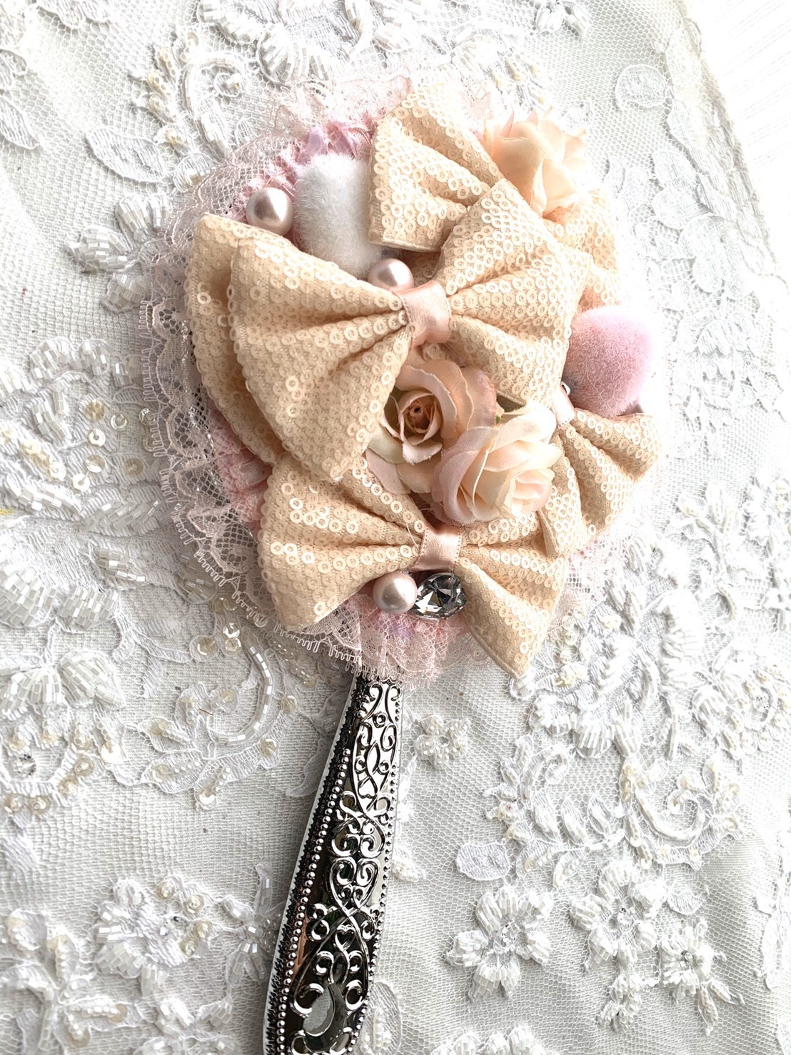 姫系雑貨 ハンドメイド 1点物 ウエディン用品 可愛い鏡用 通販商 姫雑貨のラブカワ