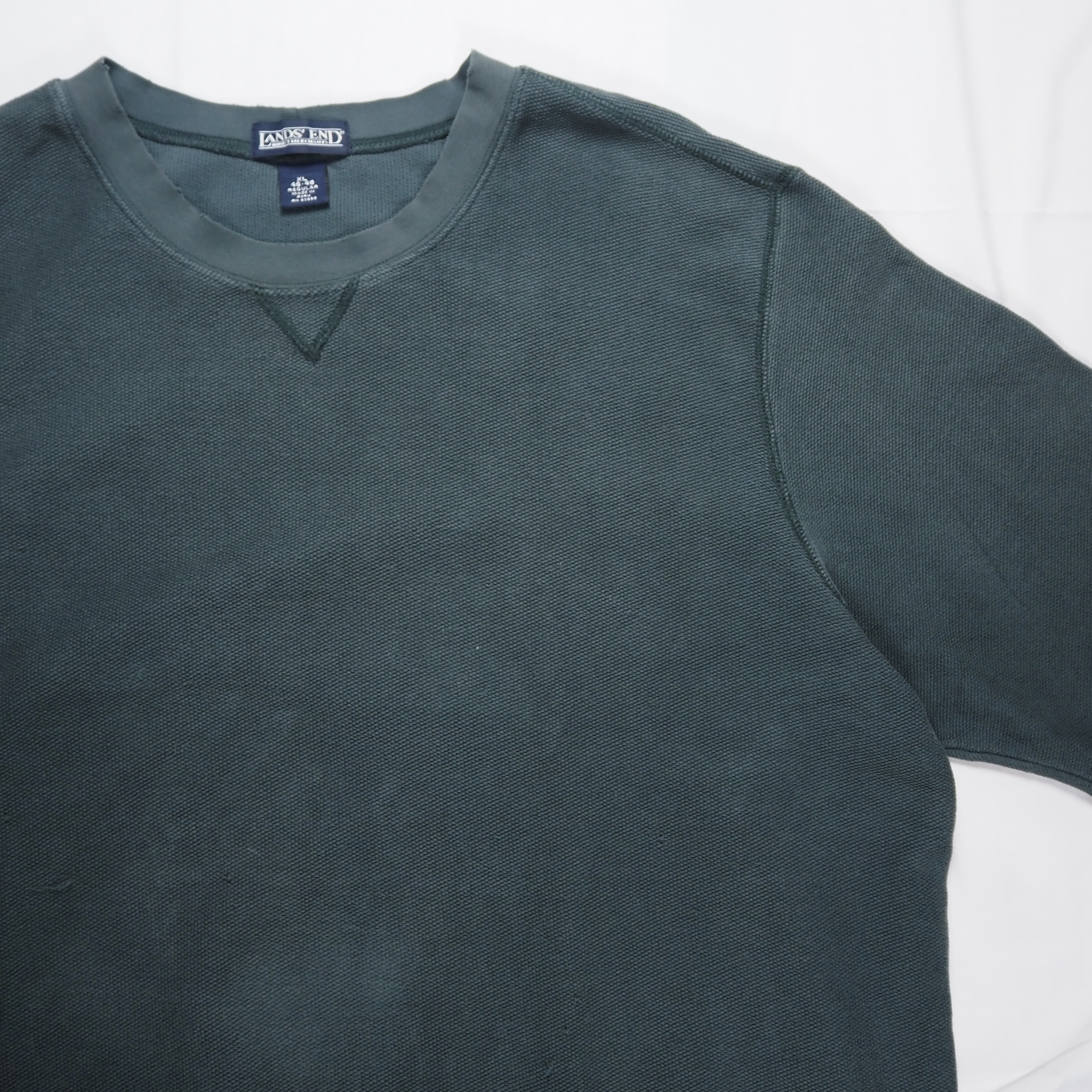 90’s Land’s End 鹿子スウェット XL グリーン の画像 4