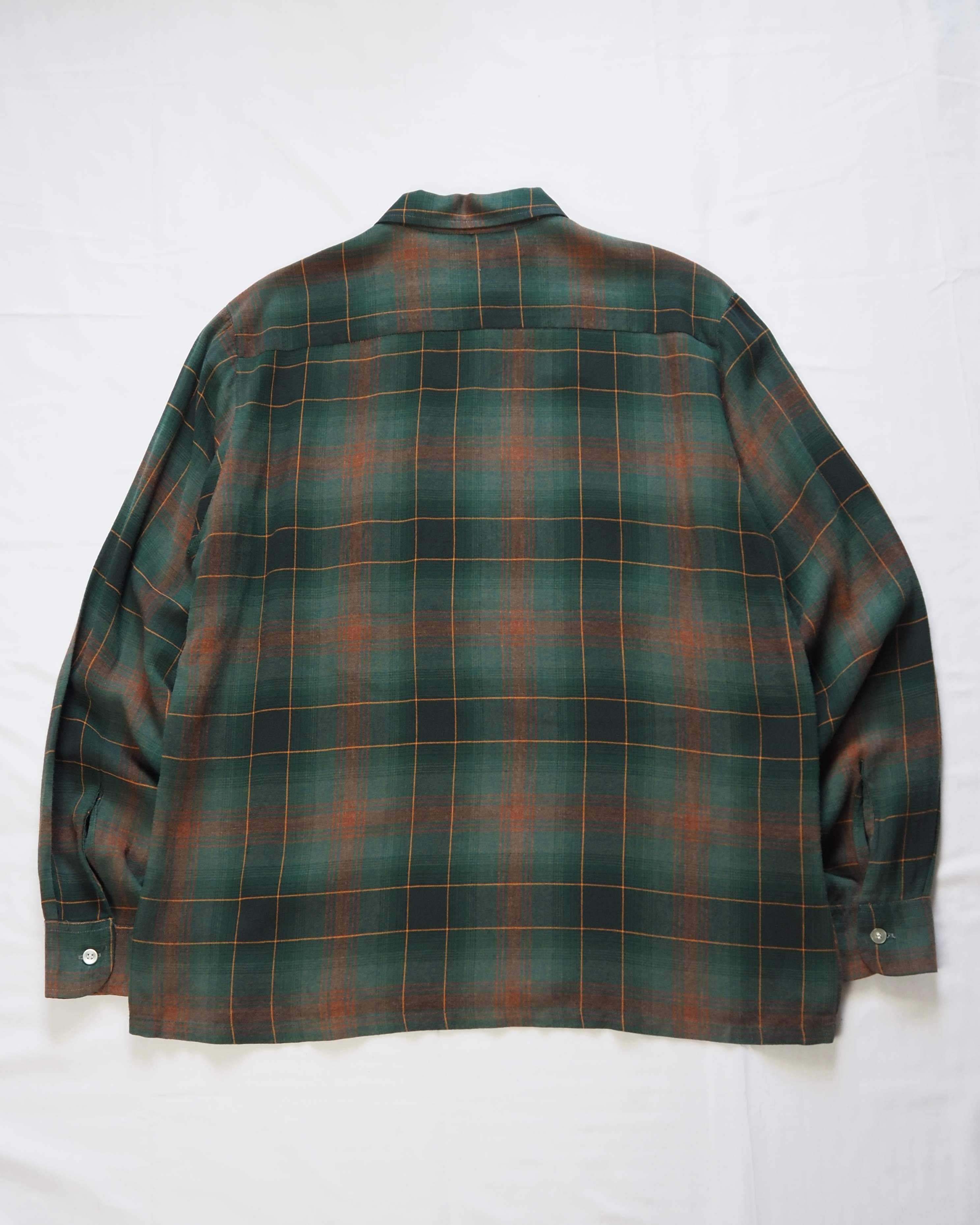 70’s Towncraft レーヨンシャツ オンブレ グリーン の画像 12