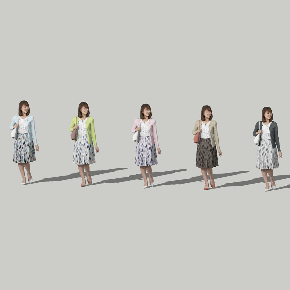SketchUp素材 3D人物モデル ( Posed ) 019_Kana - 画像2