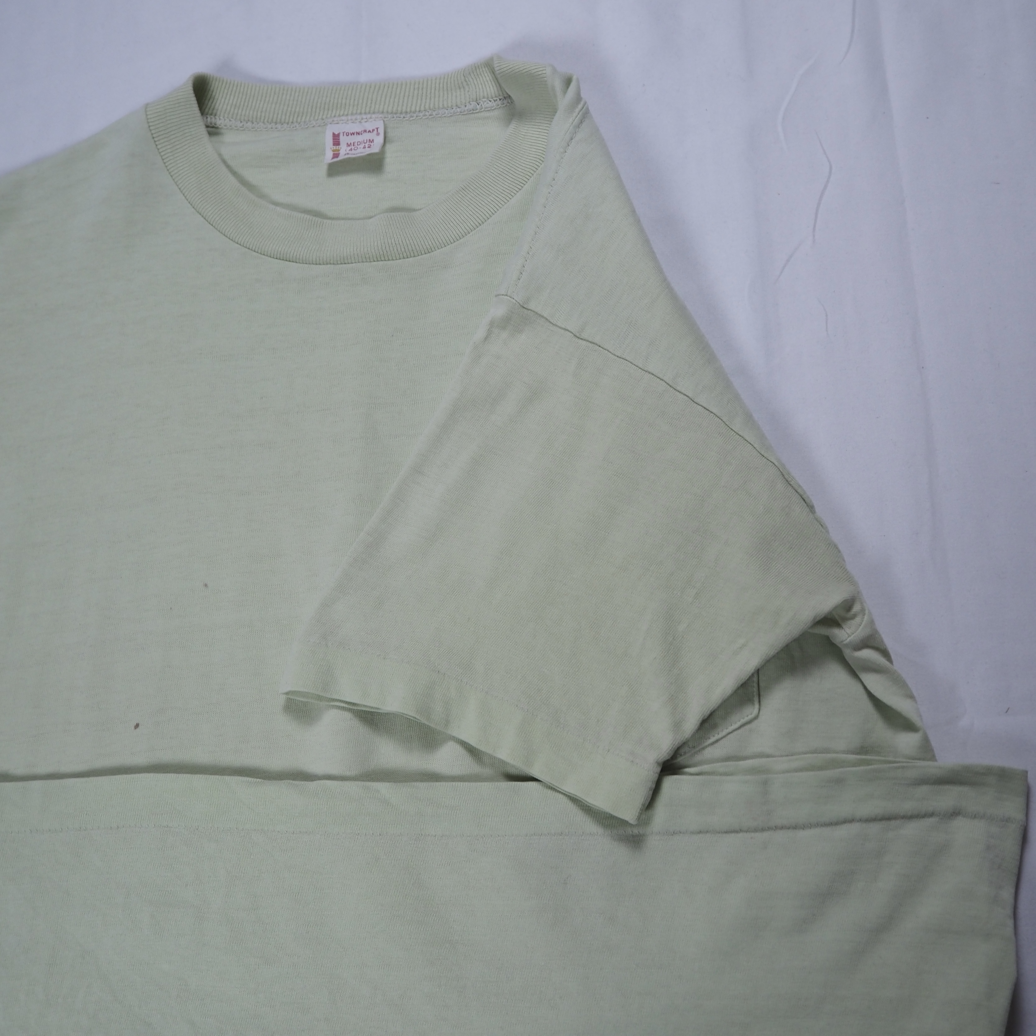 70’s Towncraft ブランクTシャツ ピスタチオグリーン Mサイズ の画像 12