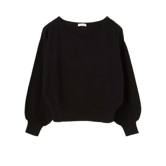 Vネック ボリュームスリーブ ニットプルオーバー トップス レディース Earth Music Ecology La Fillette