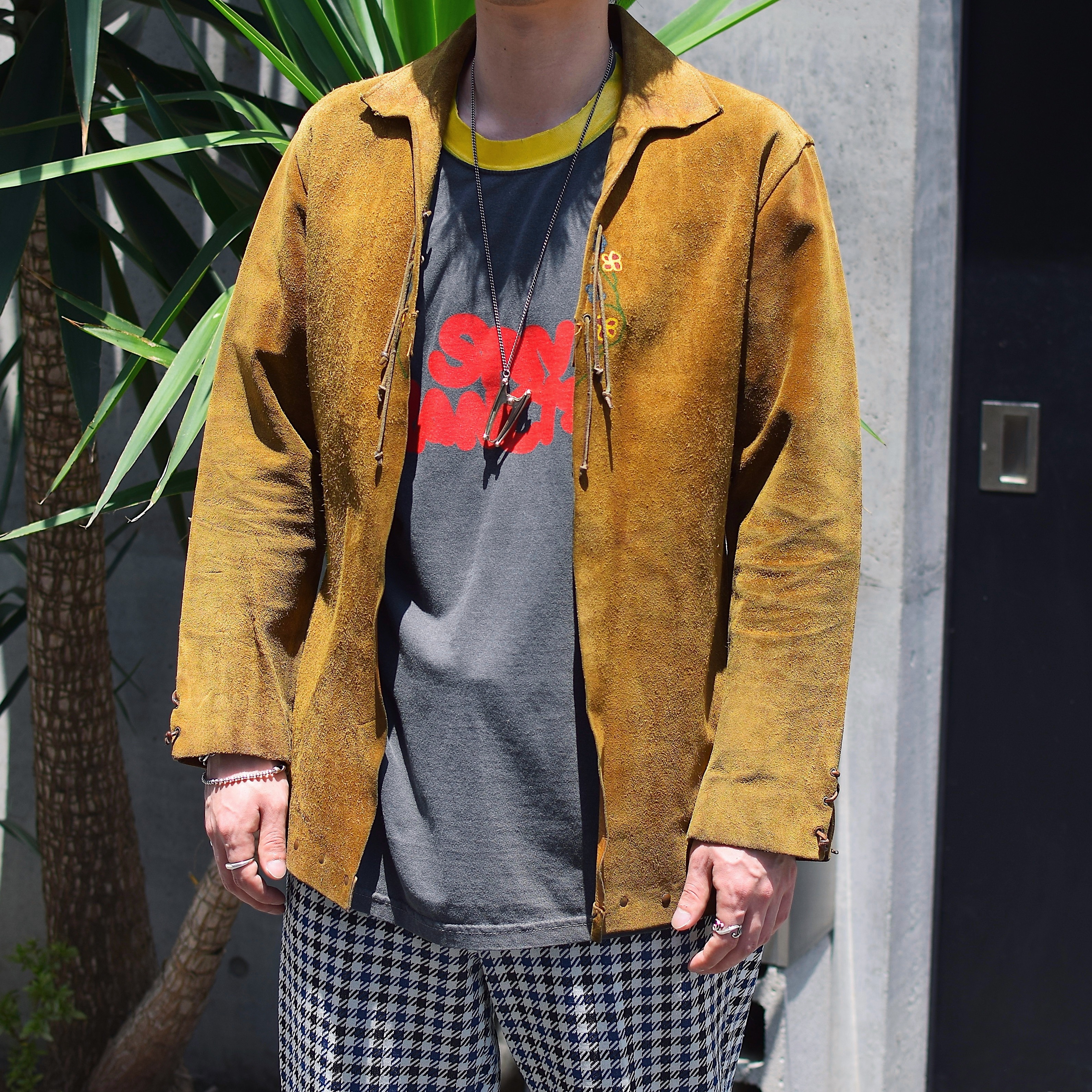 Vintage Lace-up Leather Jacket の画像 3