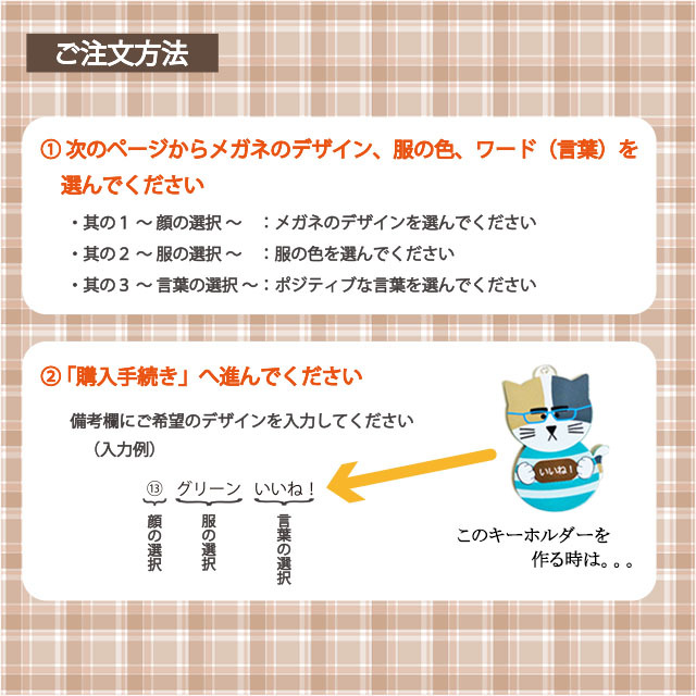 ポジティブな言葉とメガネをかけた猫３号 ハンドメイドショップ ハラセガーデン