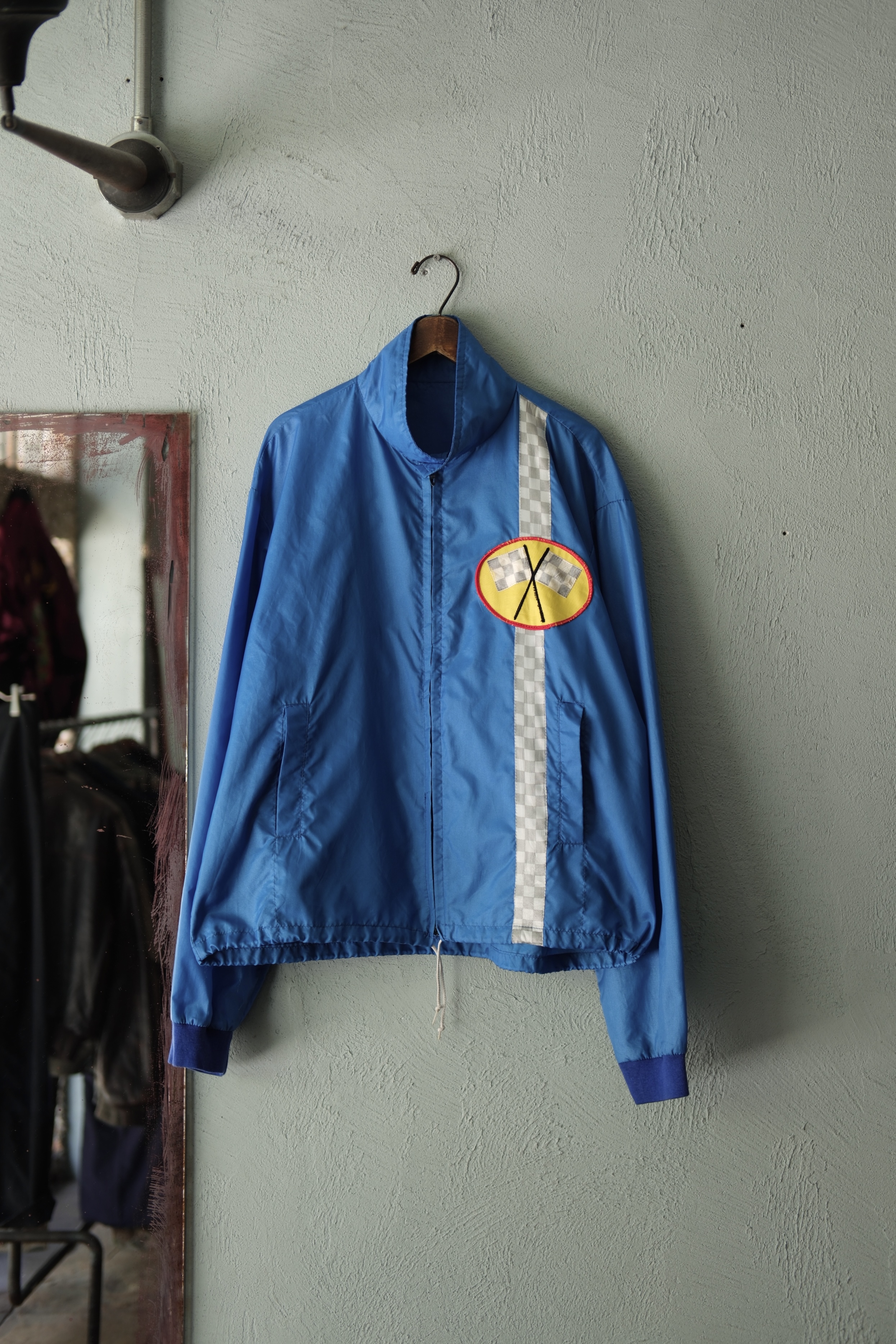 Utah/"checker flag" racing jacket/blue