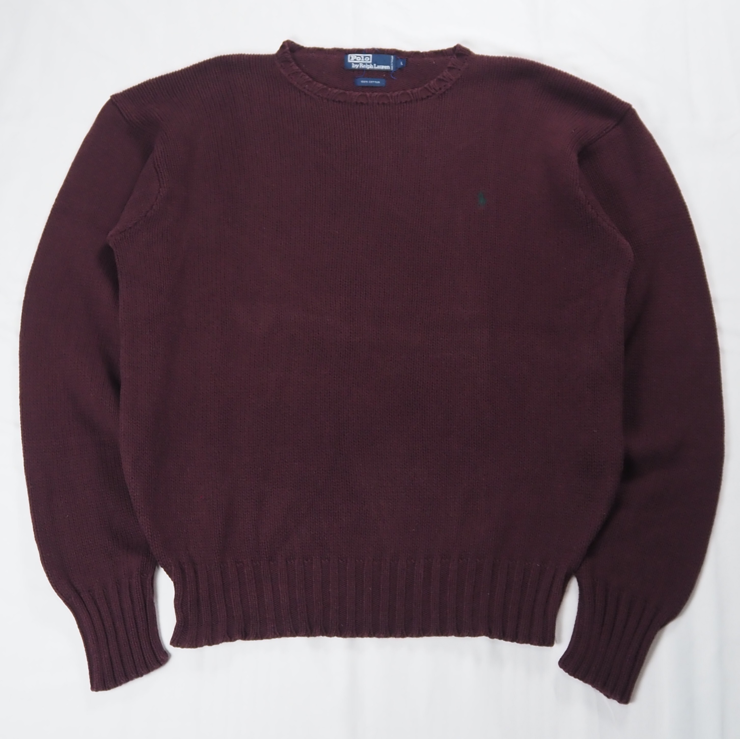 90's Ralph Lauren コットンニット ワインレッド Lサイズ