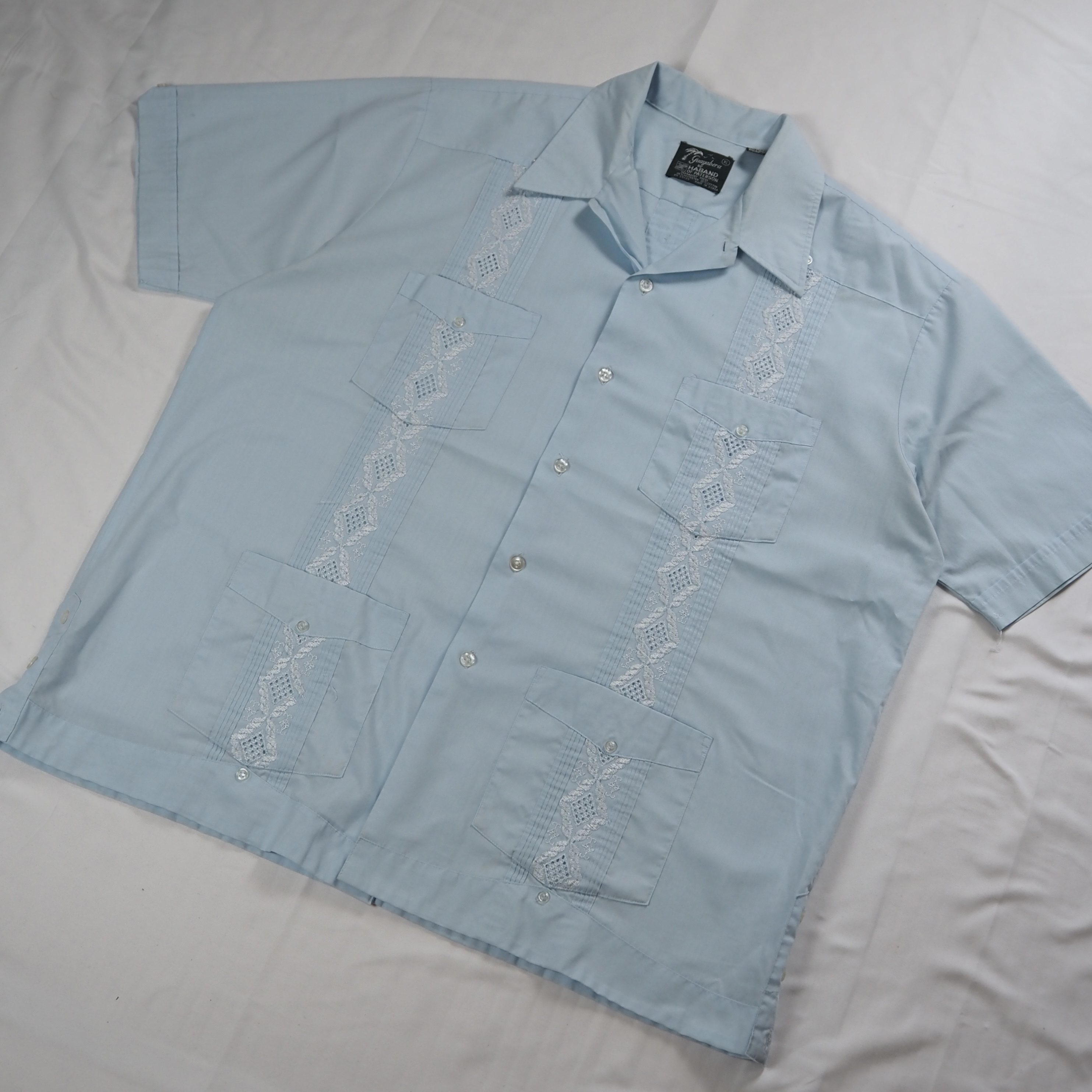 90’s Haband キューバシャツ 水色 XL の画像 2