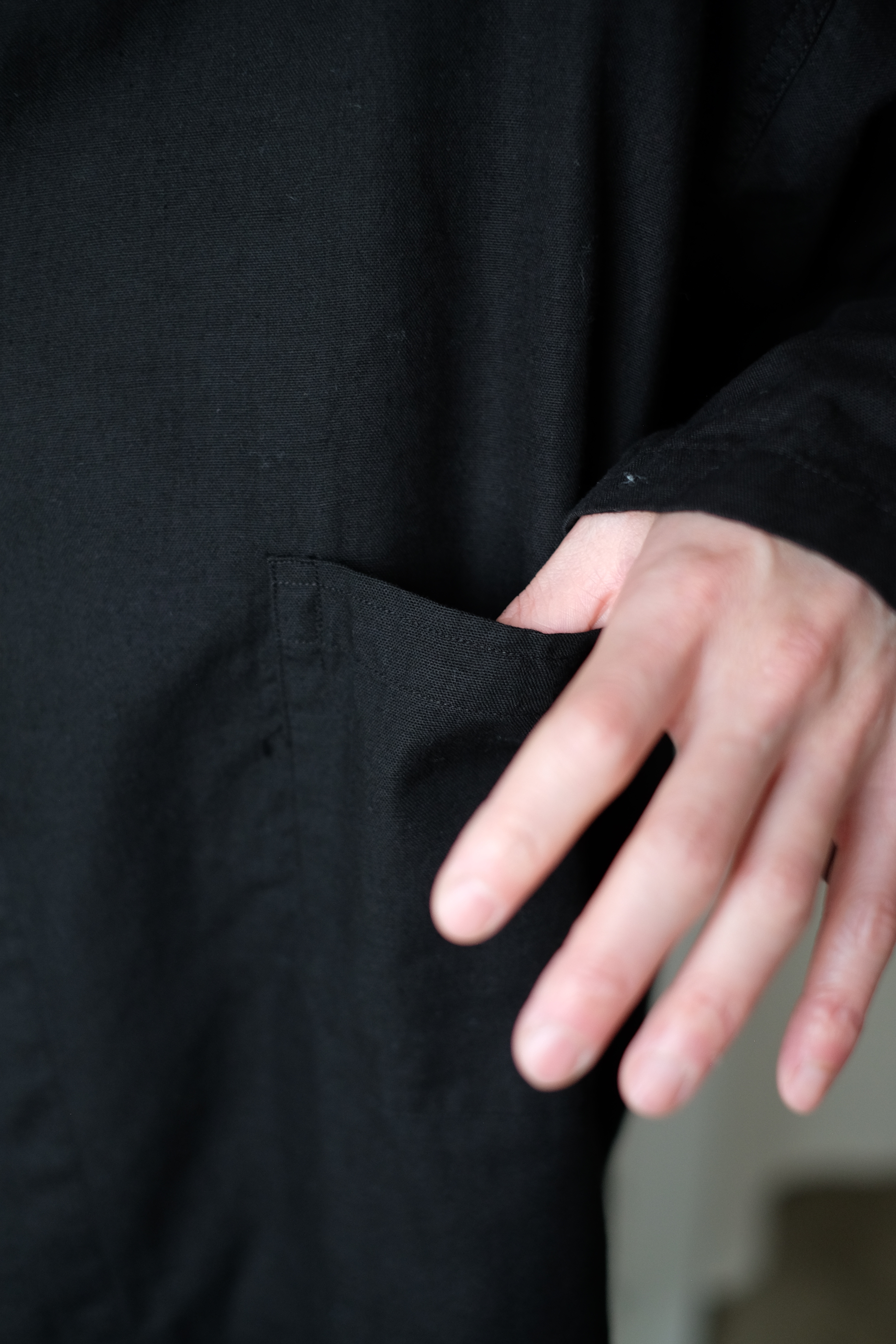 50s US army no collar pajama shirt “黒染め” の画像 4