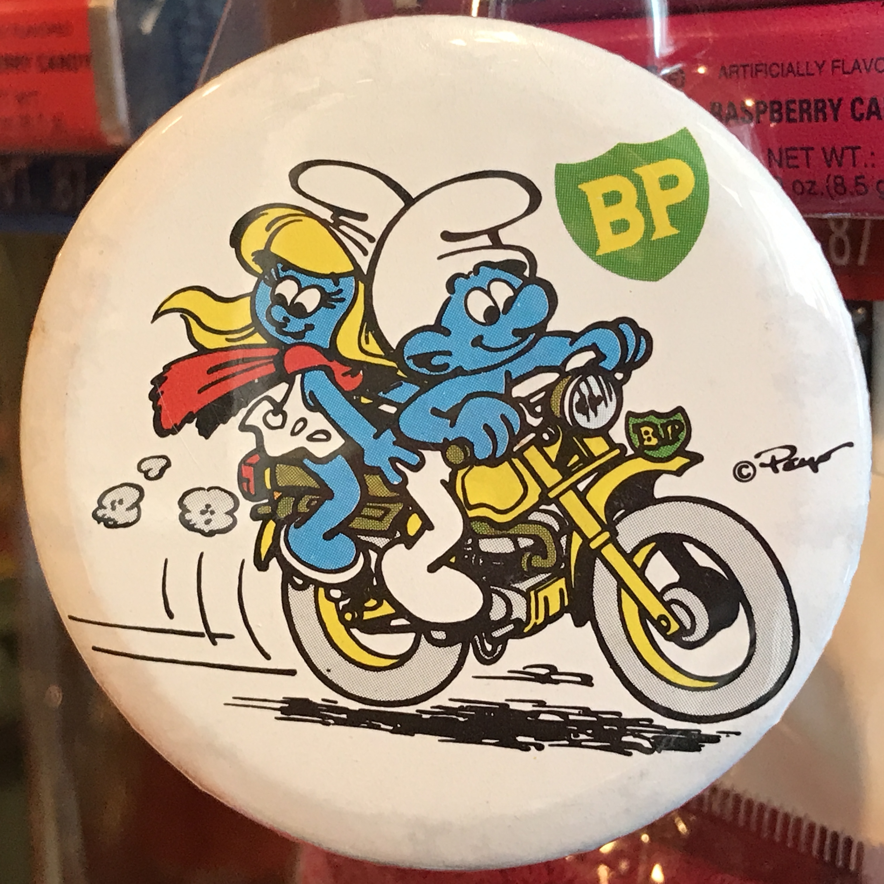 スマーフ 80 S Bp 企業物 オールド 缶バッジ バイクver 福岡 大名のおもちゃ屋 トイズヘッド スマーフ 80 S Bp 企業物 オールド 缶バッジ バイクver 福岡 大名のおもちゃ屋 トイズヘッド