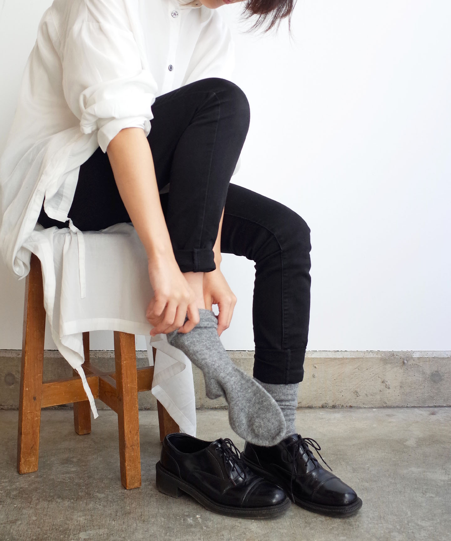 手編み機で編んだカシミヤウール靴下 Woa 046 And Wool