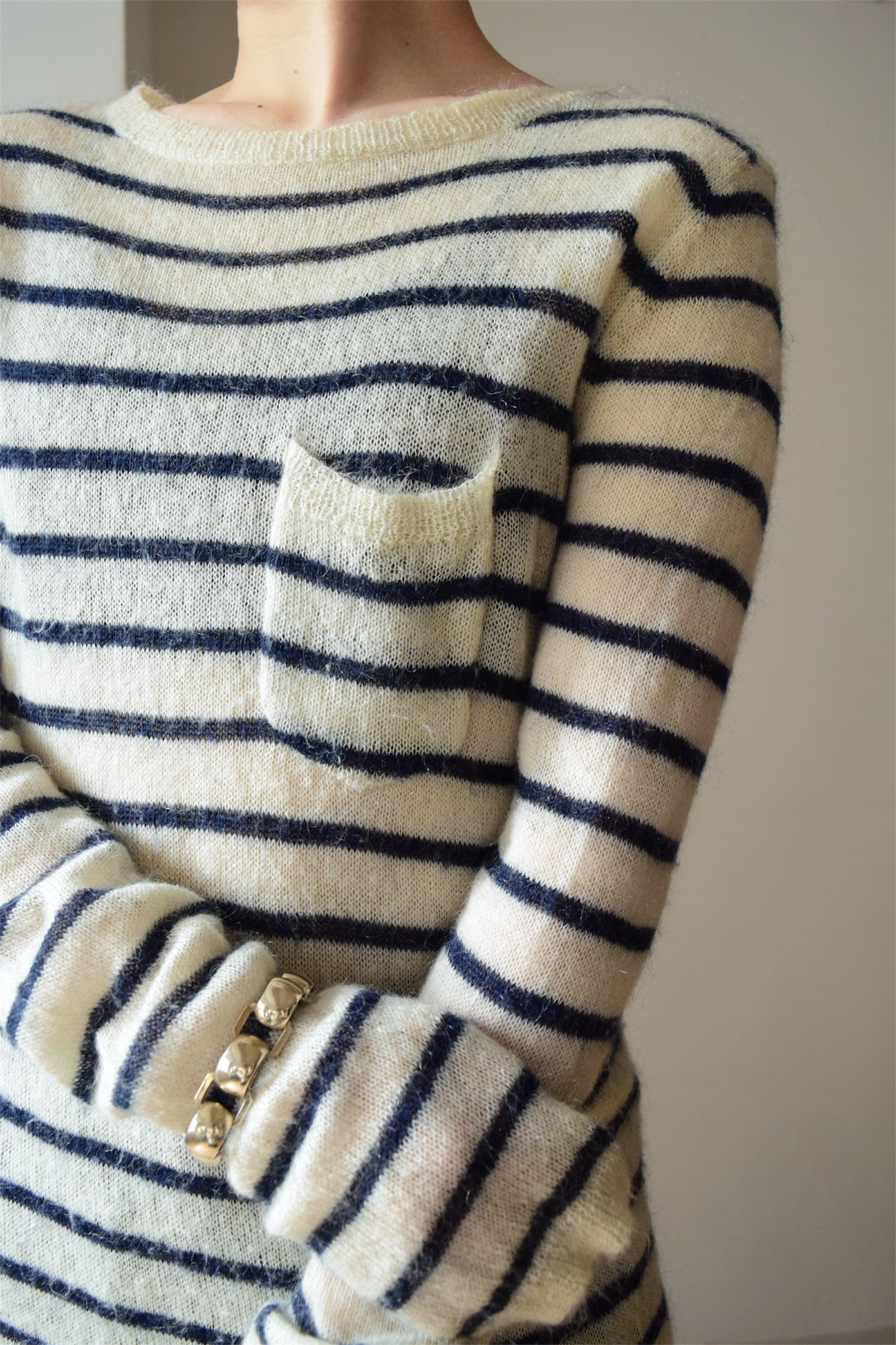 Kid mohair sheer sweater の画像 4