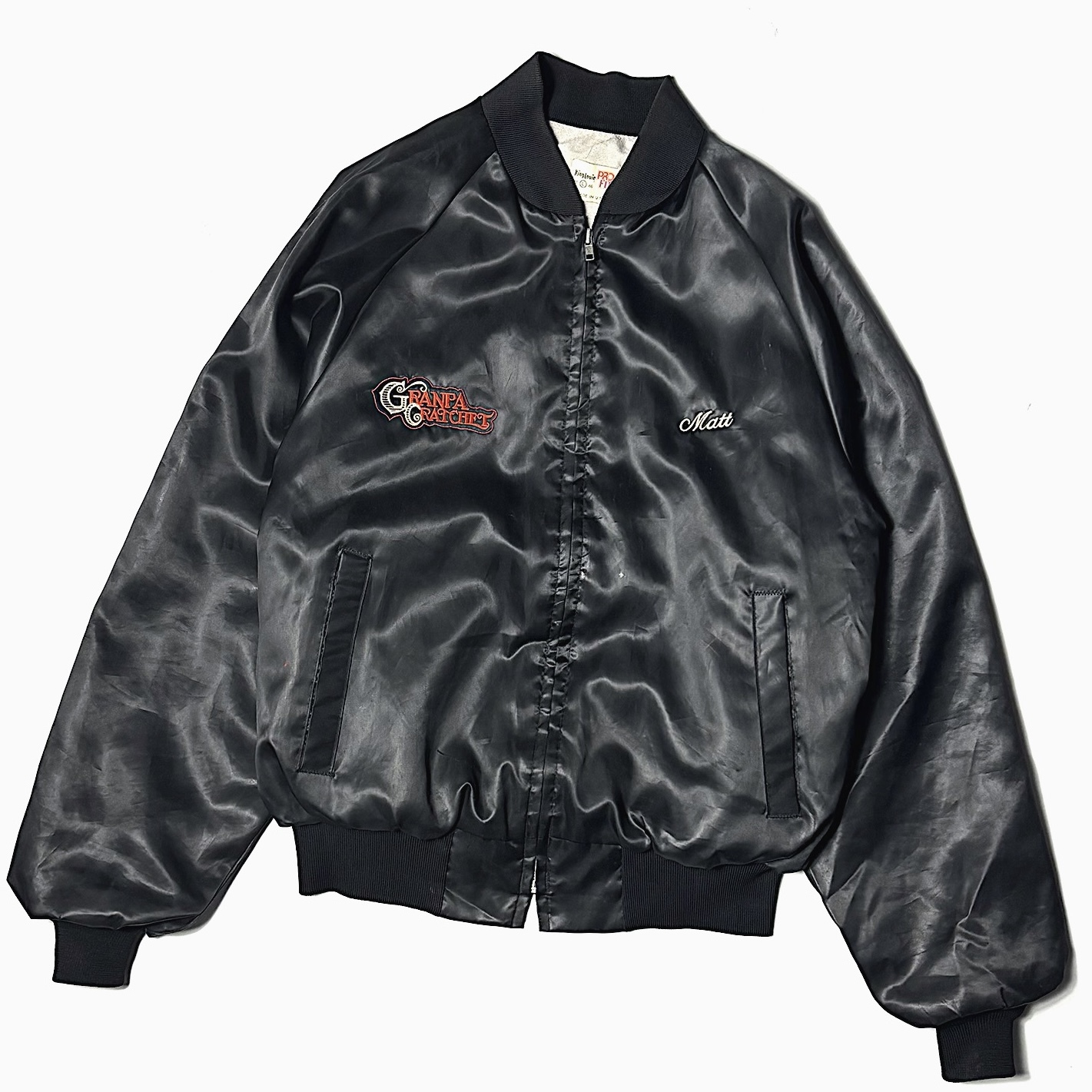 Vintage 70～80's【King Louie】"GRANPA CRATCHET" Satin Jacket の画像 2