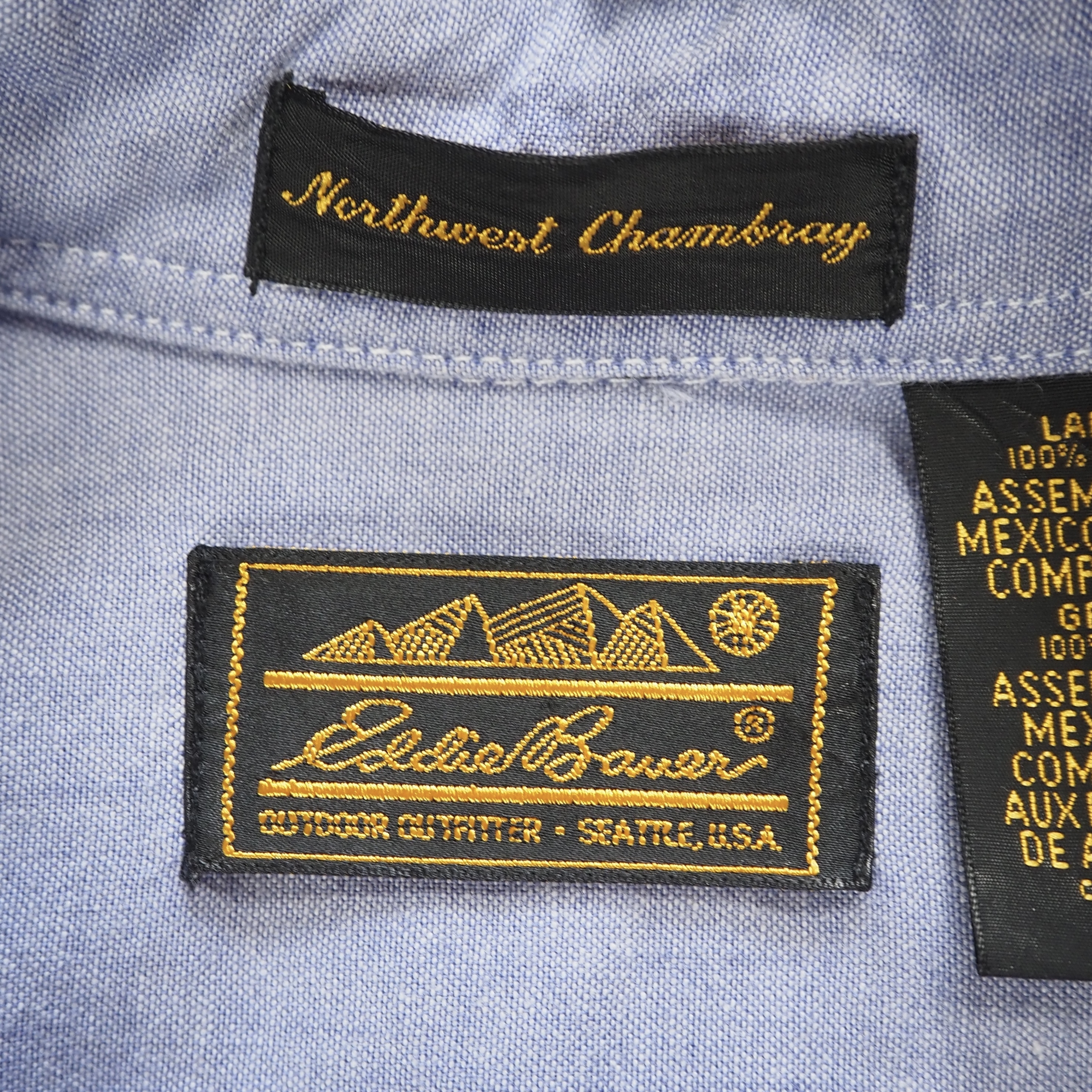 90’s Eddie Bauer シャンブレーシャツ Lサイズ の画像 4