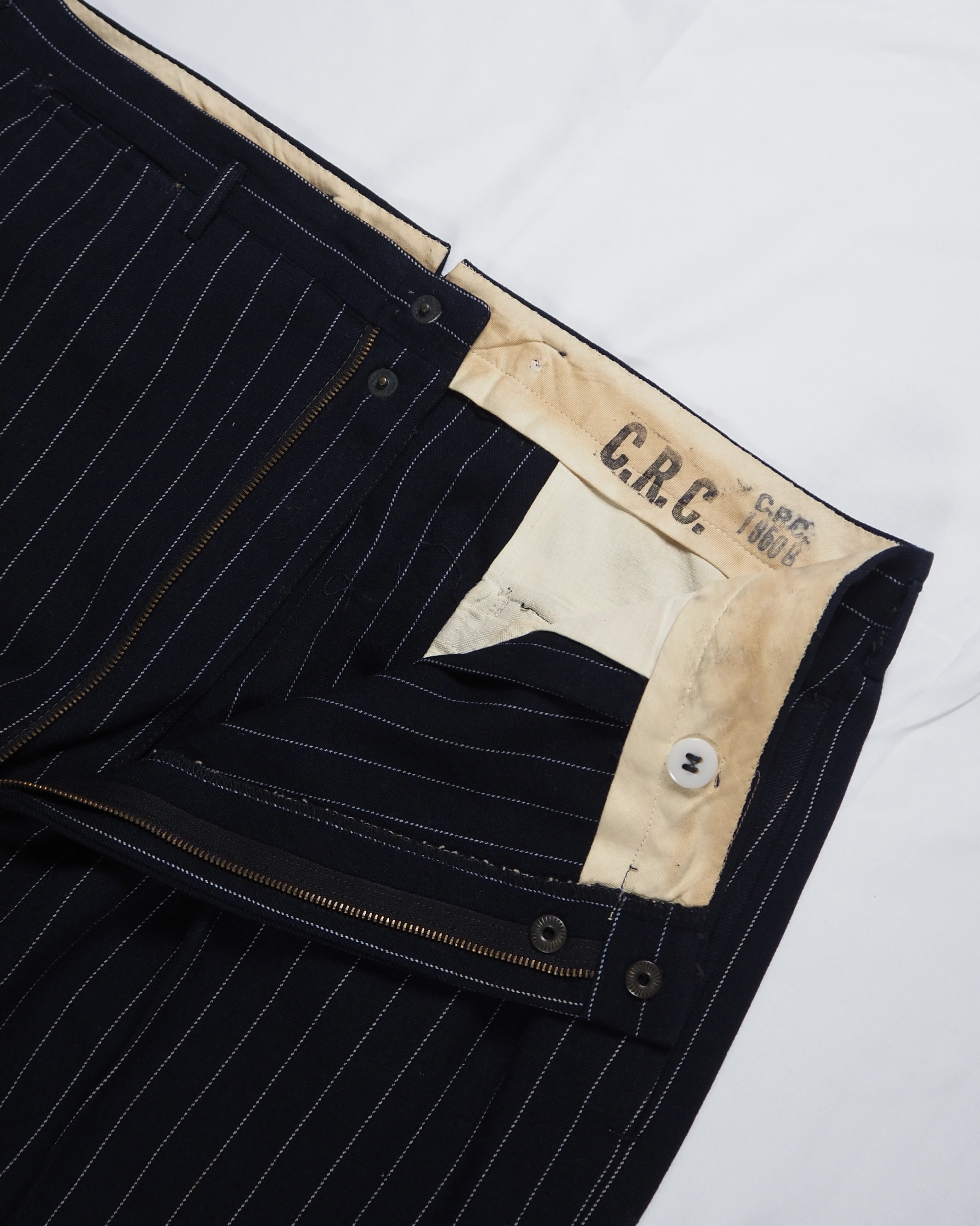 50’s Wool Slacks ストライプ ネイビー×ホワイト の画像 9