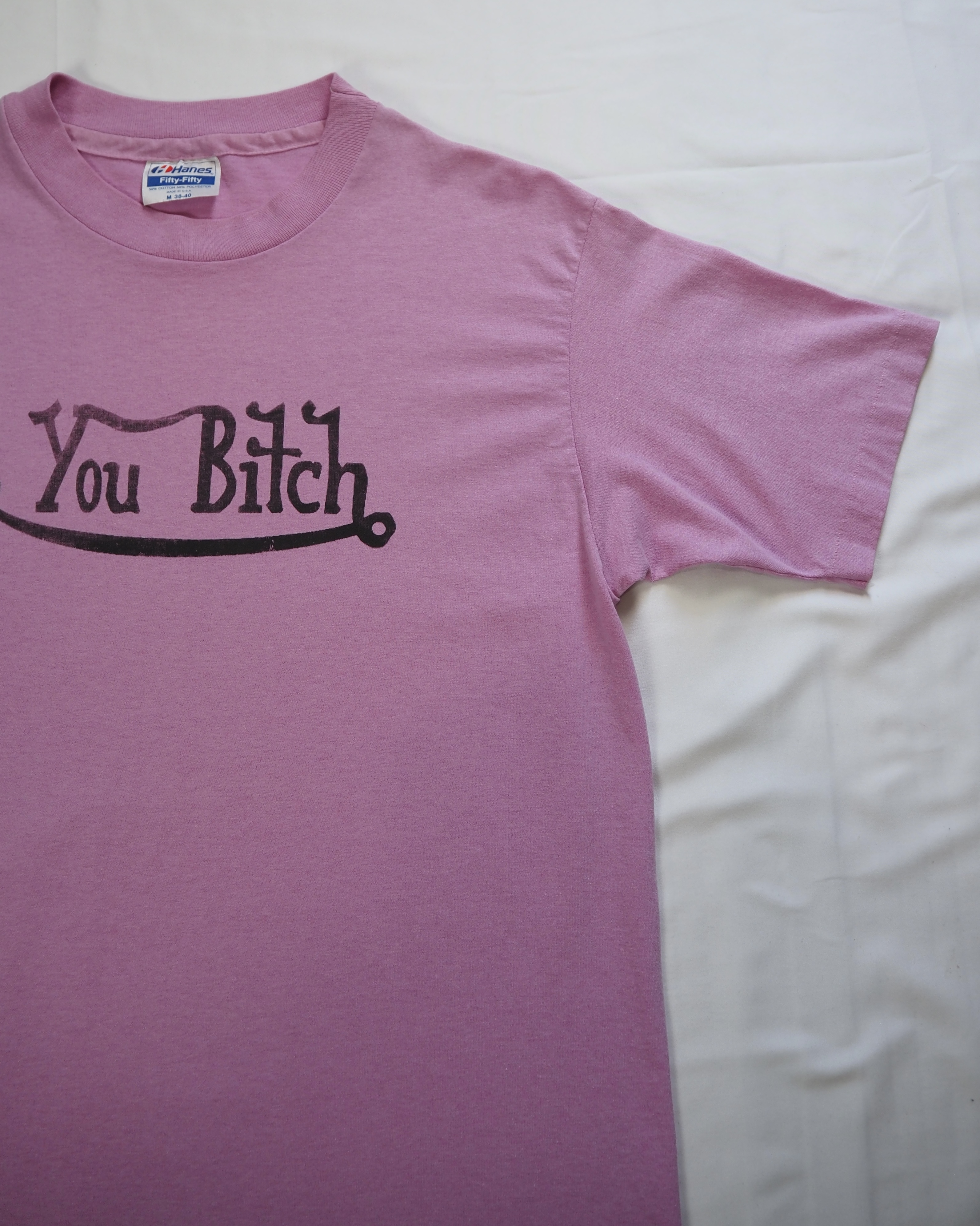 80’s Hanes “You Bitch” Tシャツ Mサイズ パープル の画像 5