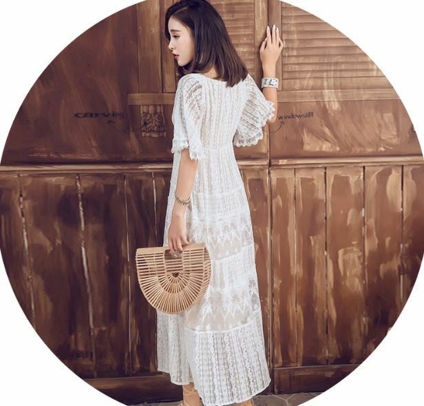 売り切れ必至 サマードレス サマーワンピ レース トップス 透け感 シースルー ワンピース 白いワンピース 花柄 刺繍 小花柄ワンピース 半袖 フレア Vネ アウトレット送料無料 Www 1mere1filleaparis Com
