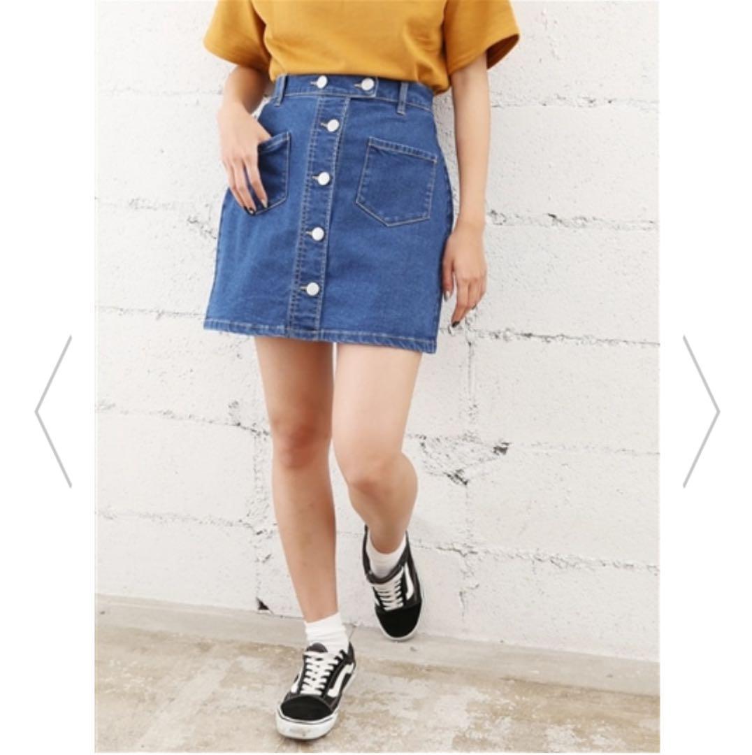 Browny ブラウニー ボタンアップタイトミニスカート デニム ジーンズ 女性 レディース Popsite3 レディース メンズ かわいい 可愛い かっこいい 運動 ダイエット アパレル 服 アクセサリーなど