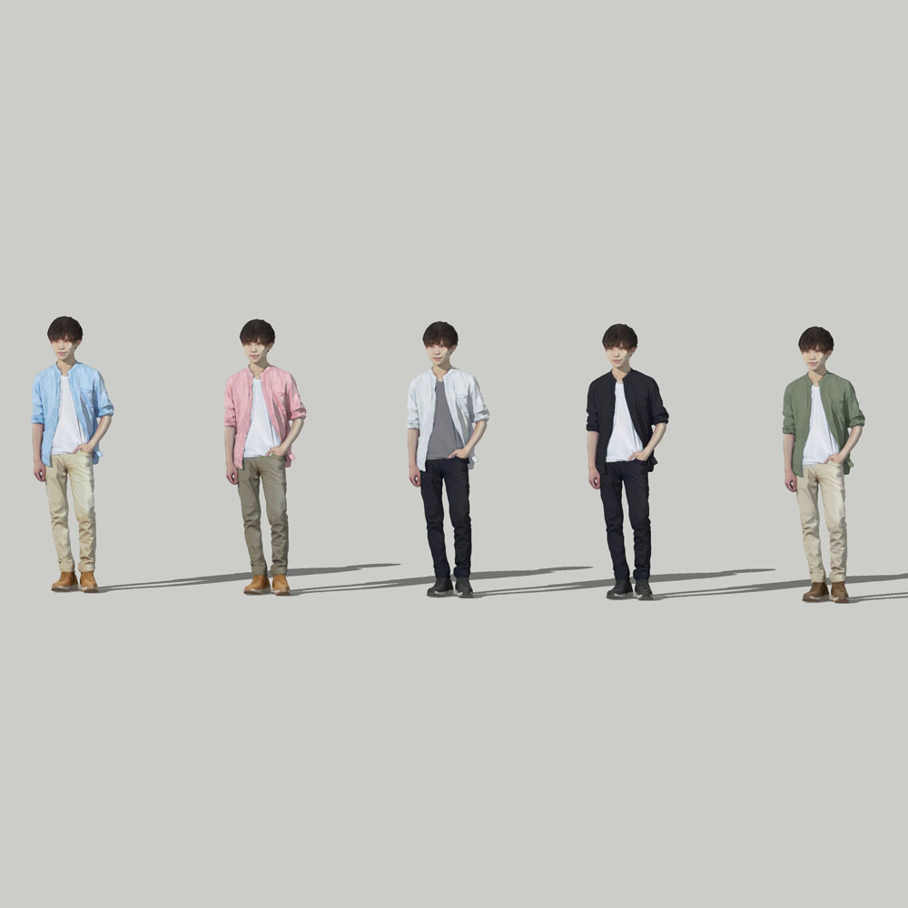SketchUp素材 3D人物モデル ( Posed ) 033_Toru - 画像2