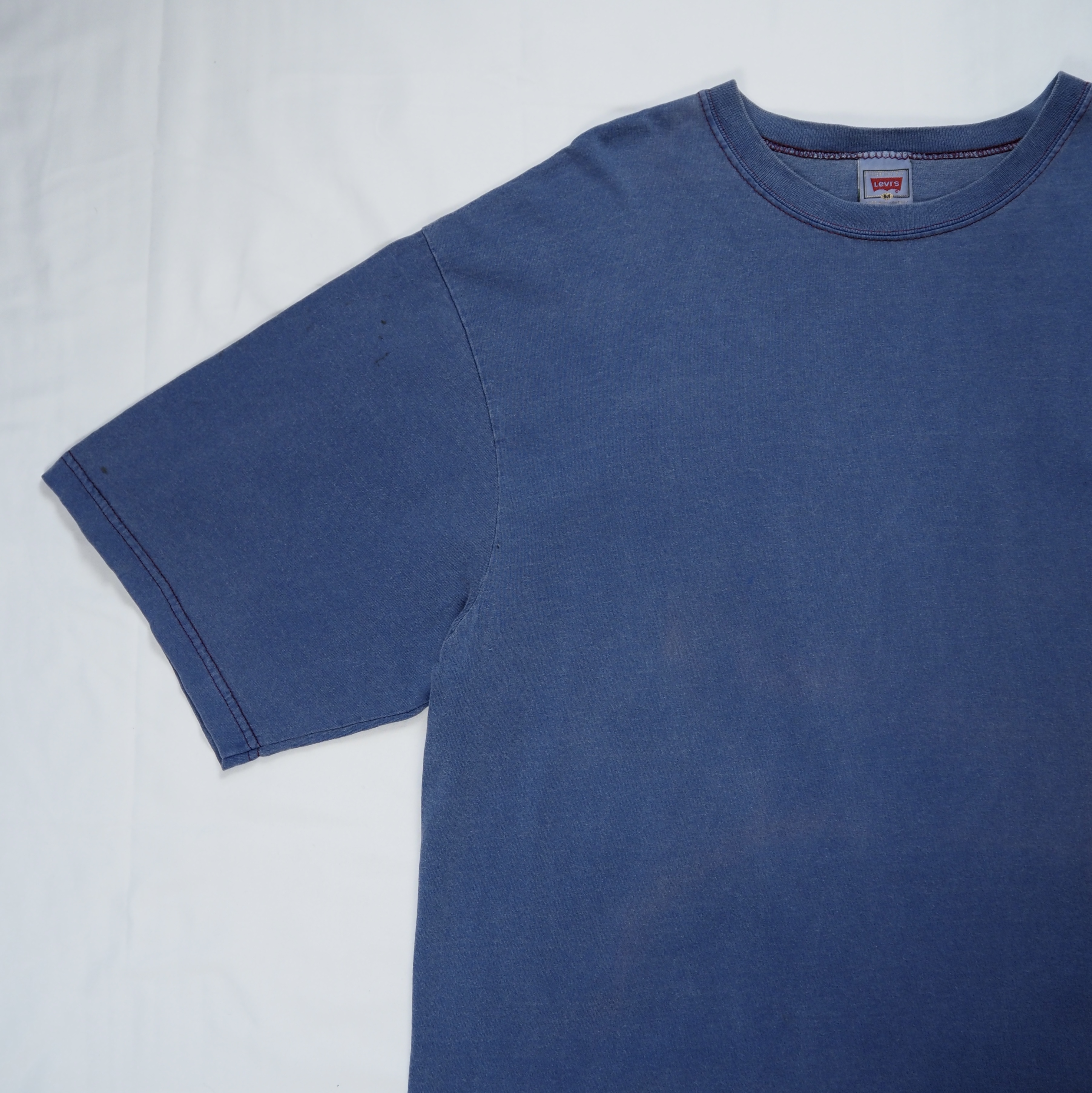 90’s Levi’s ブランクTシャツ ブルー アメリカ製 の画像 3