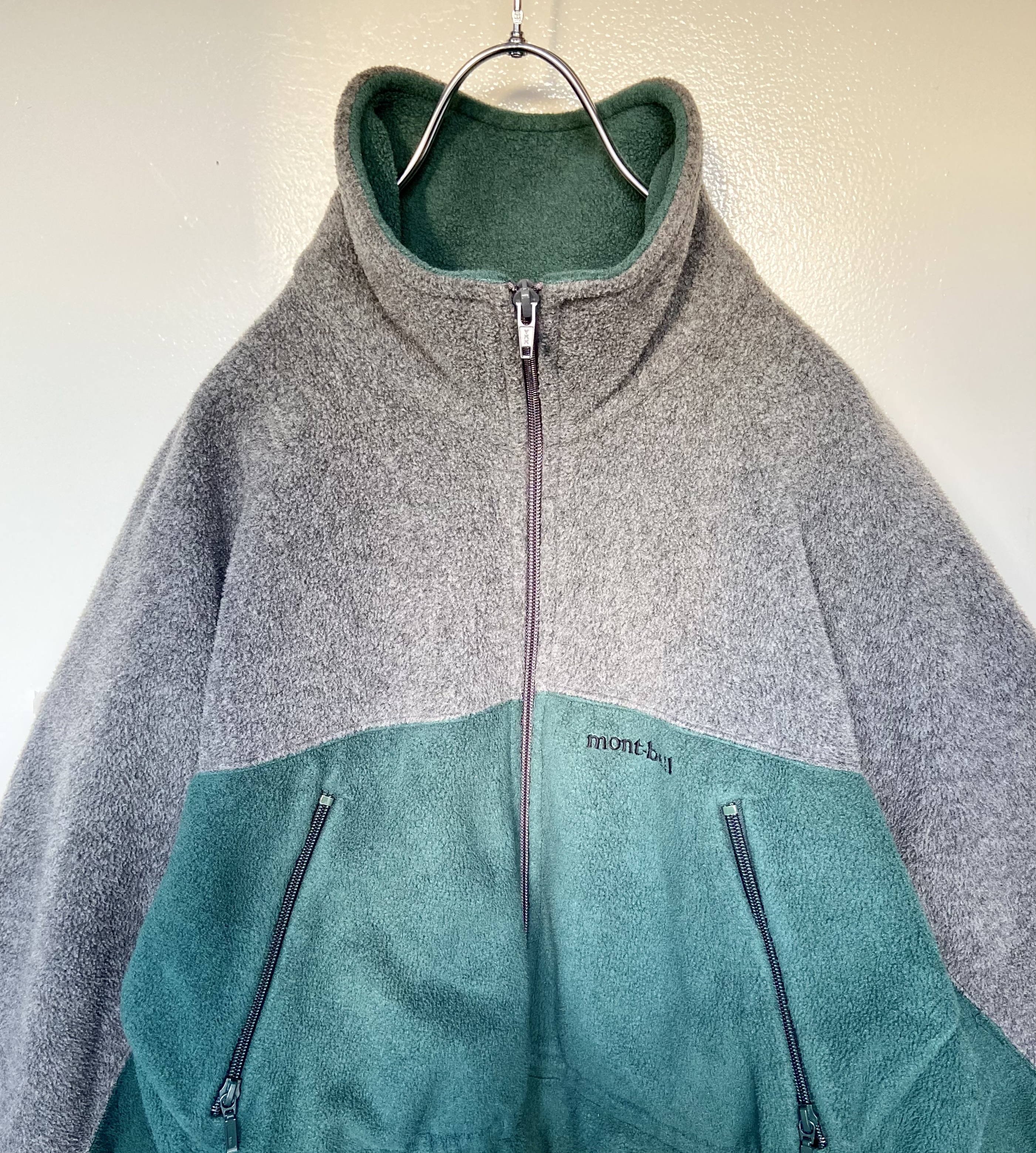 Mont Bell モンベル フリース 深緑 フルジップジャケット らくふる古着 リユース リメイク専門のオンライン古着shop