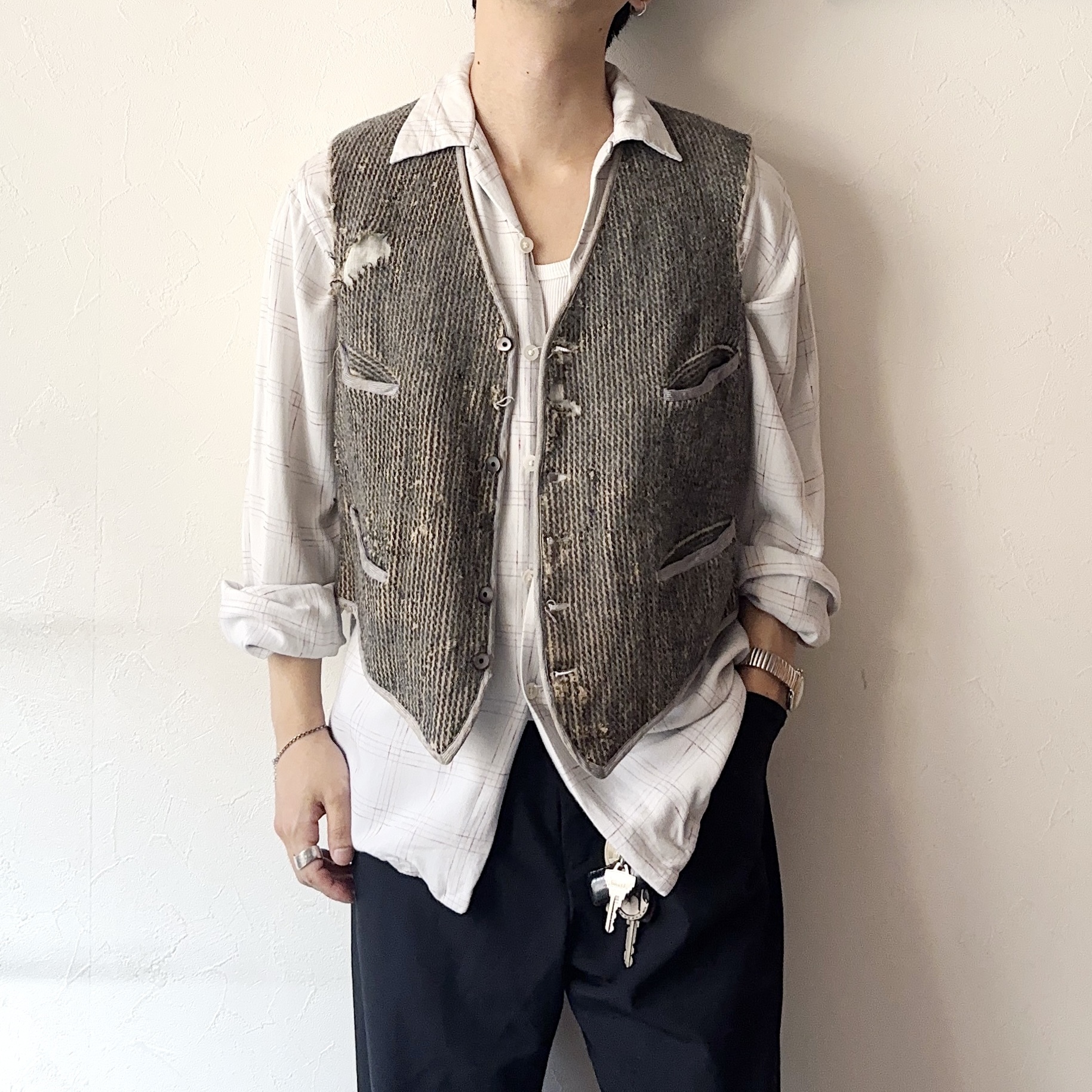 Vintage 30〜40's Grunge Vest の画像 3